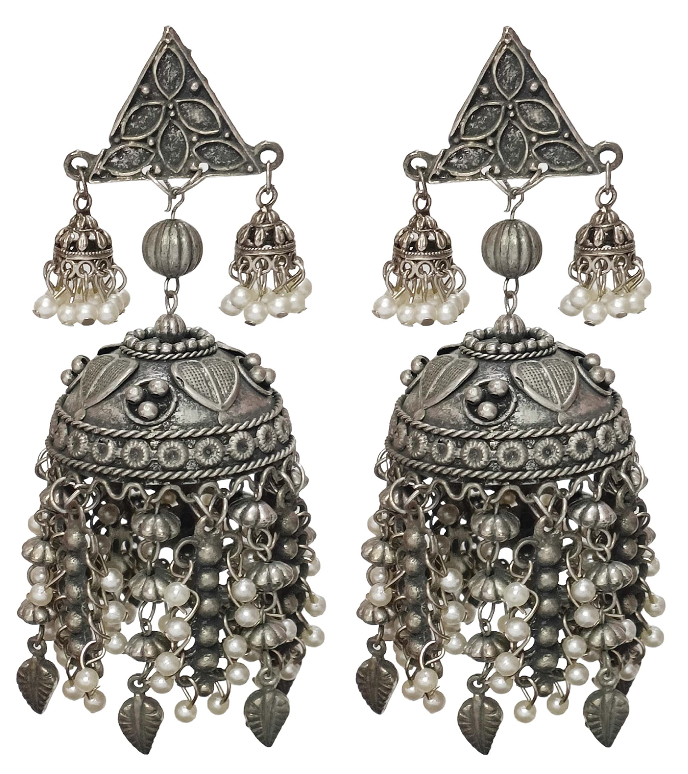 Paninaro Afghani Antique Jewellery Oxidised Long Jhumka Earring for Women & Girls (B0BSBTLN72) Amazon Price History, Amazon Price Tracker