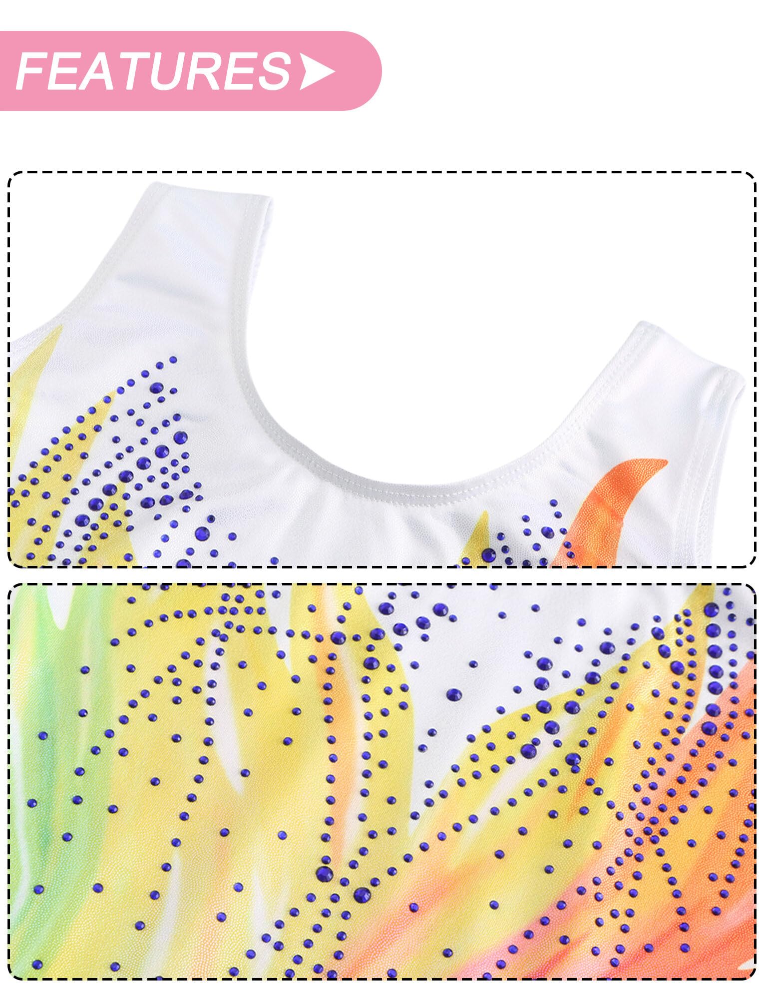 SEAUR Maillot de gimnasia para niña, con cinta para el pelo, para niños, camiseta de gimnasia, pantalones cortos de gimnasia, sin mangas/manga larga, traje de gimnasia, ropa de baile