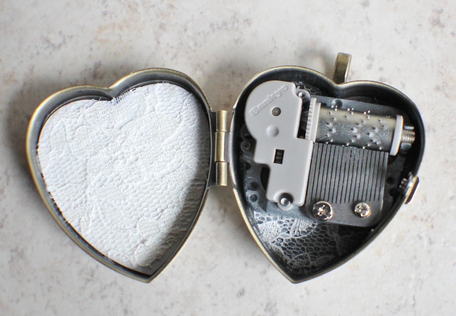 Sapphire Blue Opal Music Box Locket image 5
