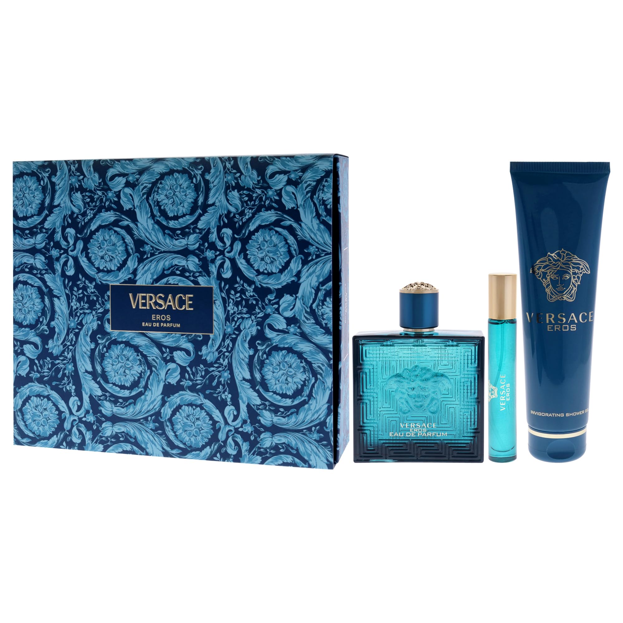 Amazon.com: Versace Eros - Juego de regalo de 3 piezas para hombre