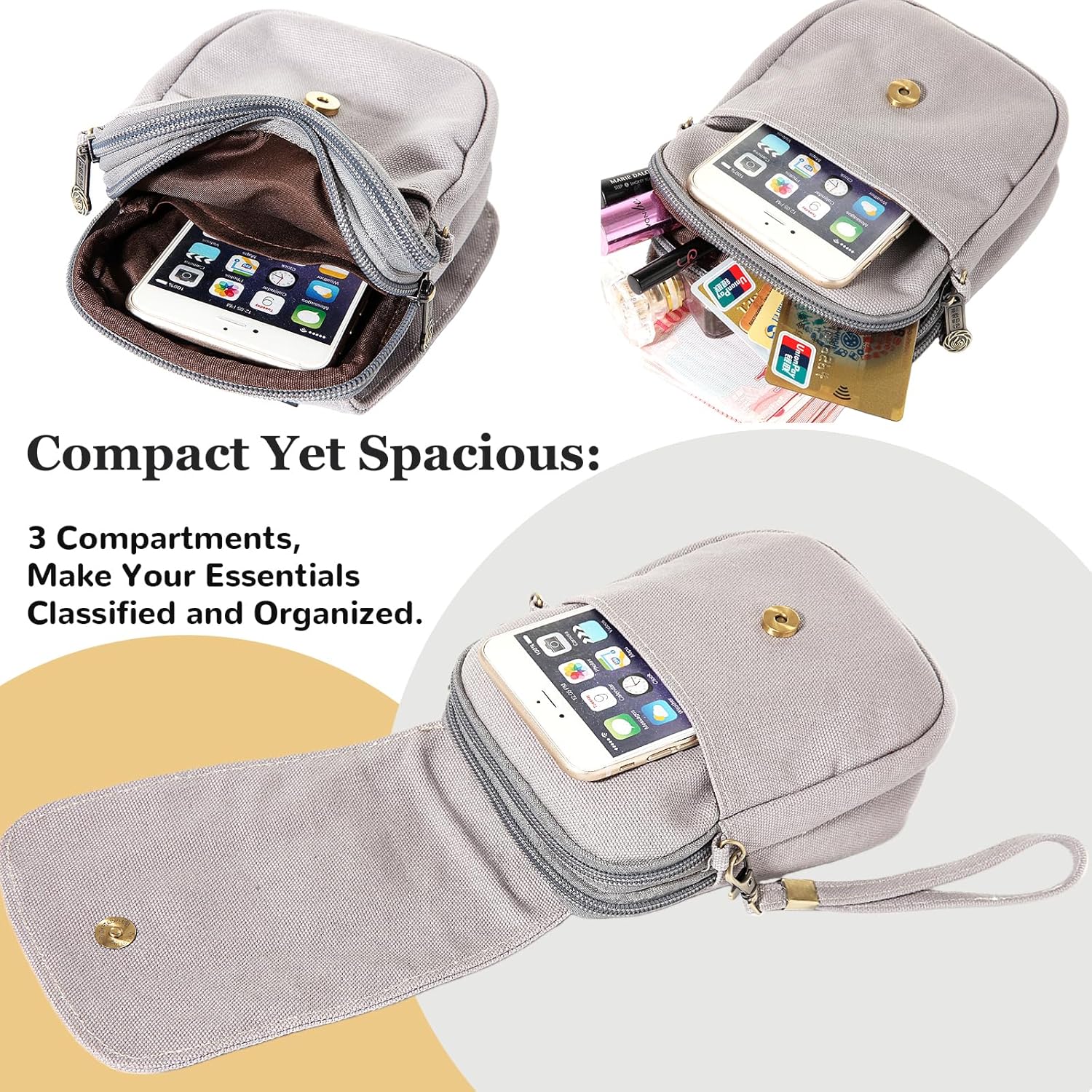 Goodhan Embroidery Canvas Crossbody Bag Cell phone Pouch Coin Purse for Women - Image 5