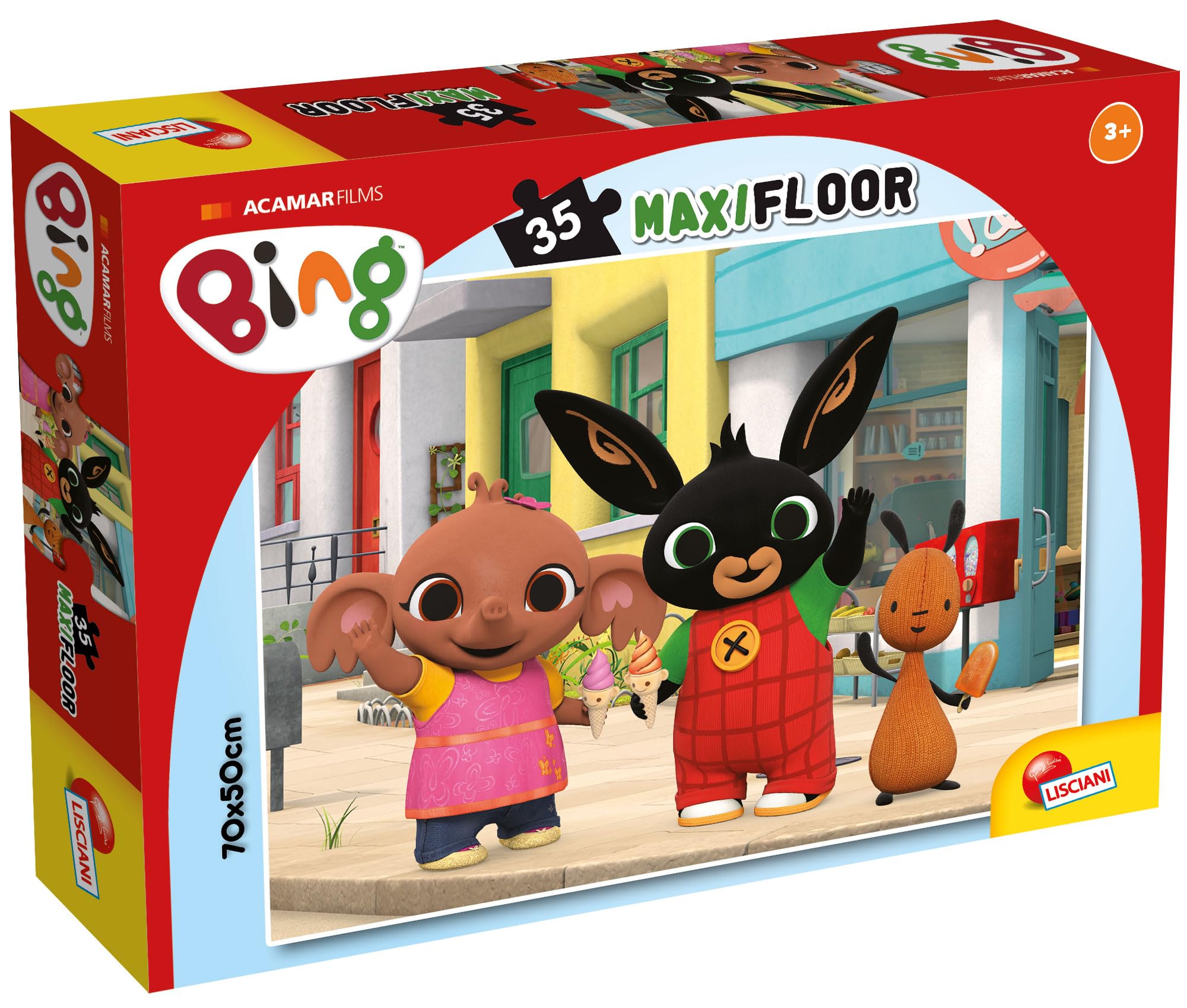 Lisciani - Puzzle Bing - 35 Pieces for Children 3+ - Bing Maxi Floor Puzzle - Giant Size 70 x 50 cm - Educational Activity Fine Motor Skills Concentration and Observation