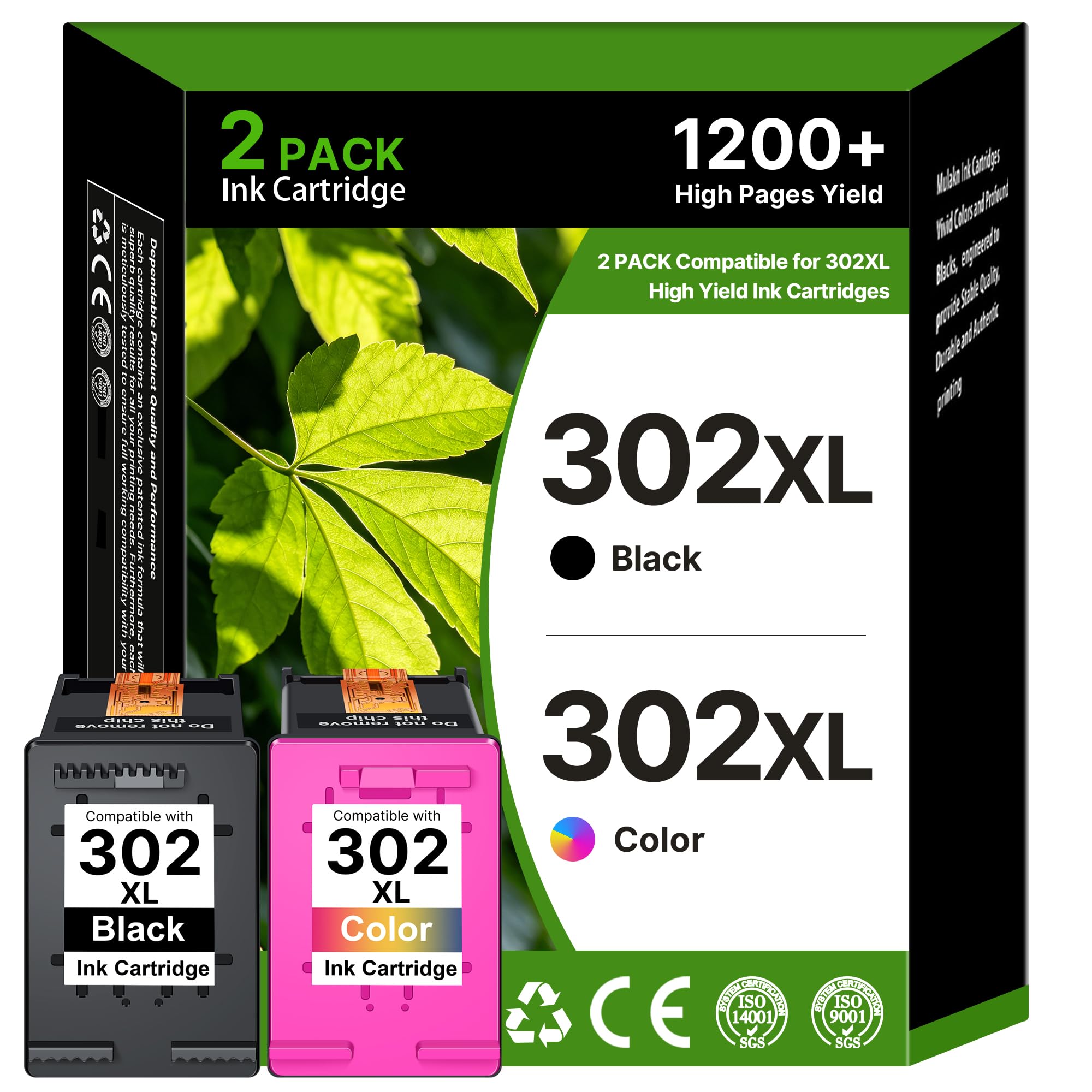 302 XL Sostituzione per Cartucce HP 302 Nero e Colore per HP Envy 4520 | Cartucce 302 XL, Sostituzione per HP OfficeJet 3833 3830 3835 5230 3834 Envy 4520 4527 4524 4525 Deskjet 3630 2130 3639 3636