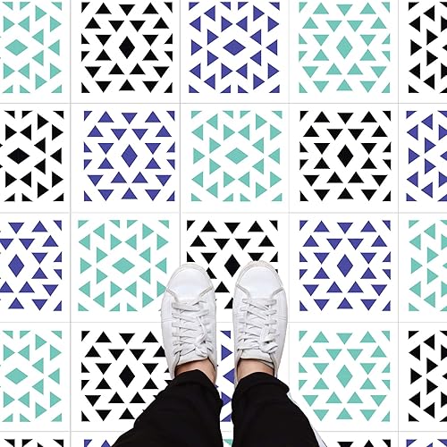 Miniatura 6 de Moderno juego de plantillas aztecas, 4 plantillas reutilizables de 8 pulgadas para uso en suelos y paredes