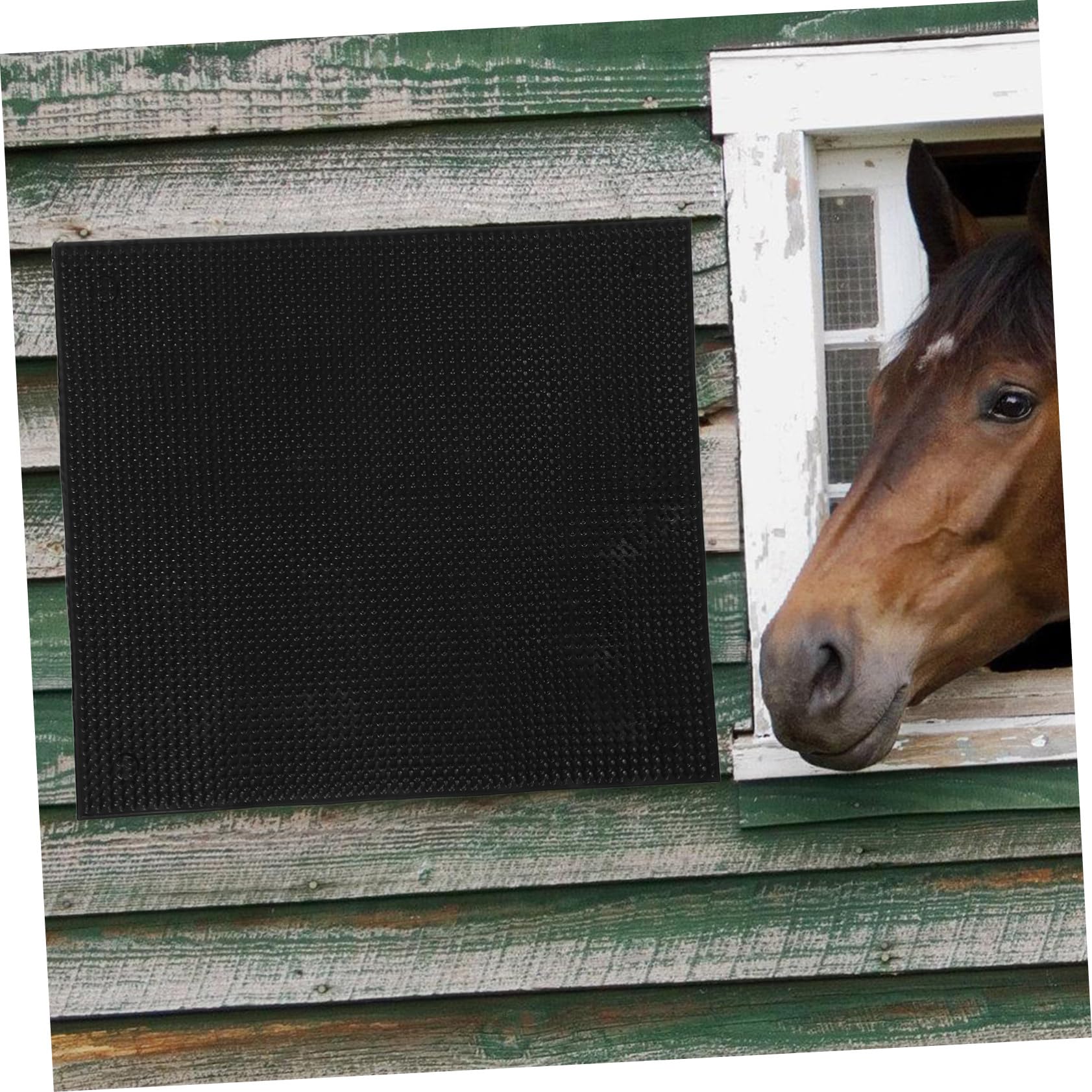 Spazzola Grattaschiena per Bovini e Cavalli, 1 Pz Nera in Silicone | Installazione Semplice, Struttura Robusta, Adatta a Stalla e Azienda Agricola