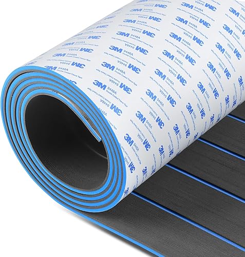 Miniatura 11 de OCEANBROAD Suelo de espuma EVA para barco con base adhesiva 3M, cubierta marina autoadhesiva de 96''x45.6''/36''/28.8''/16.8'', 48''x16.8'' hoja