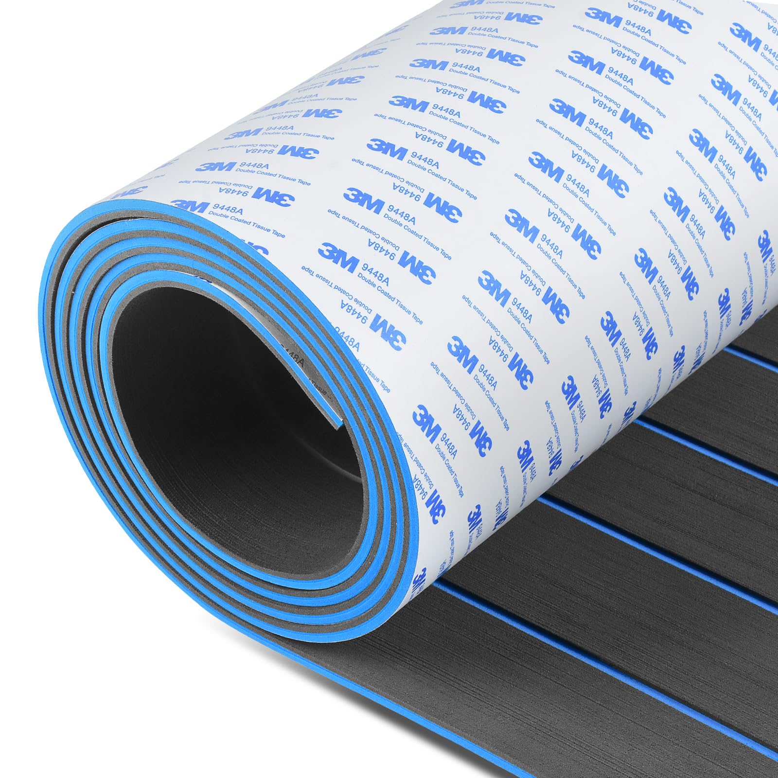 OCEANBROAD EVA Foam Boat Flooring with 3M Adhesive Backing Marine Self-Adhesive Decking 96''x45.6''/36''/28.8''/16.8'', 48''x16.8'' Faux Teak Sheet