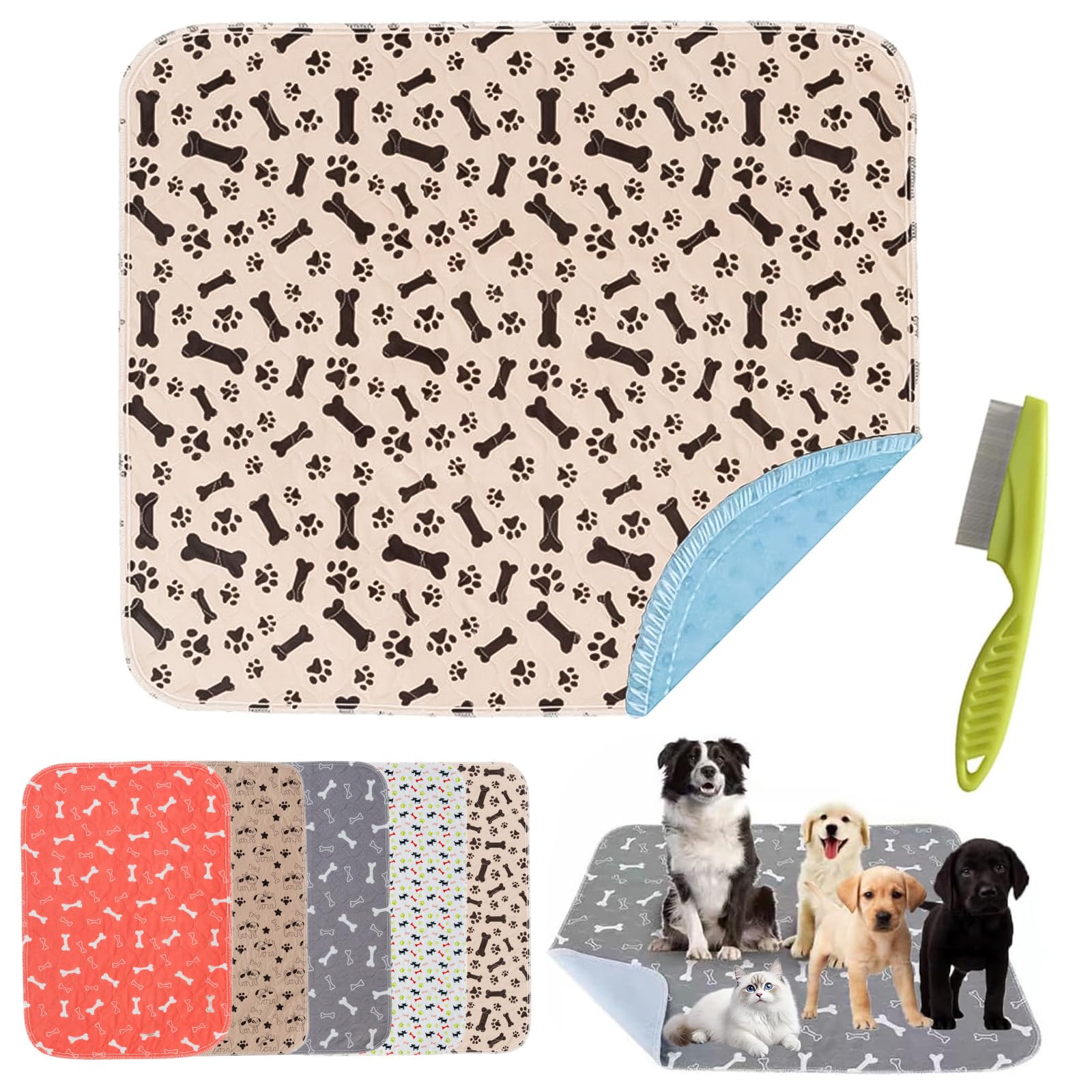 Washable Dog Pee Pads, ๐ee ๐ads with Pheromones, Reusable Pee Pads, Super Absorbent & Leakproof Pet Training Pad, for Sofa, Crates, Floors (C,L(32*36in))