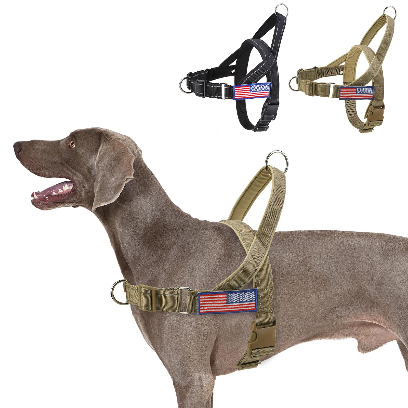 BINGPET No Pull Dog Harness in Brown for Large Dogs