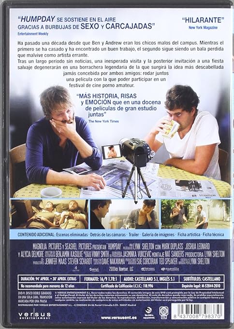 Humpday [DVD]: Amazon.es: Mark Duplass, Joshua Leonard, Alycia Delmore, Lynn Shelton, Trina Willard, Shelton, Lynn, Mark Duplass, Joshua Leonard, Shelton, Lynn: Películas y TV