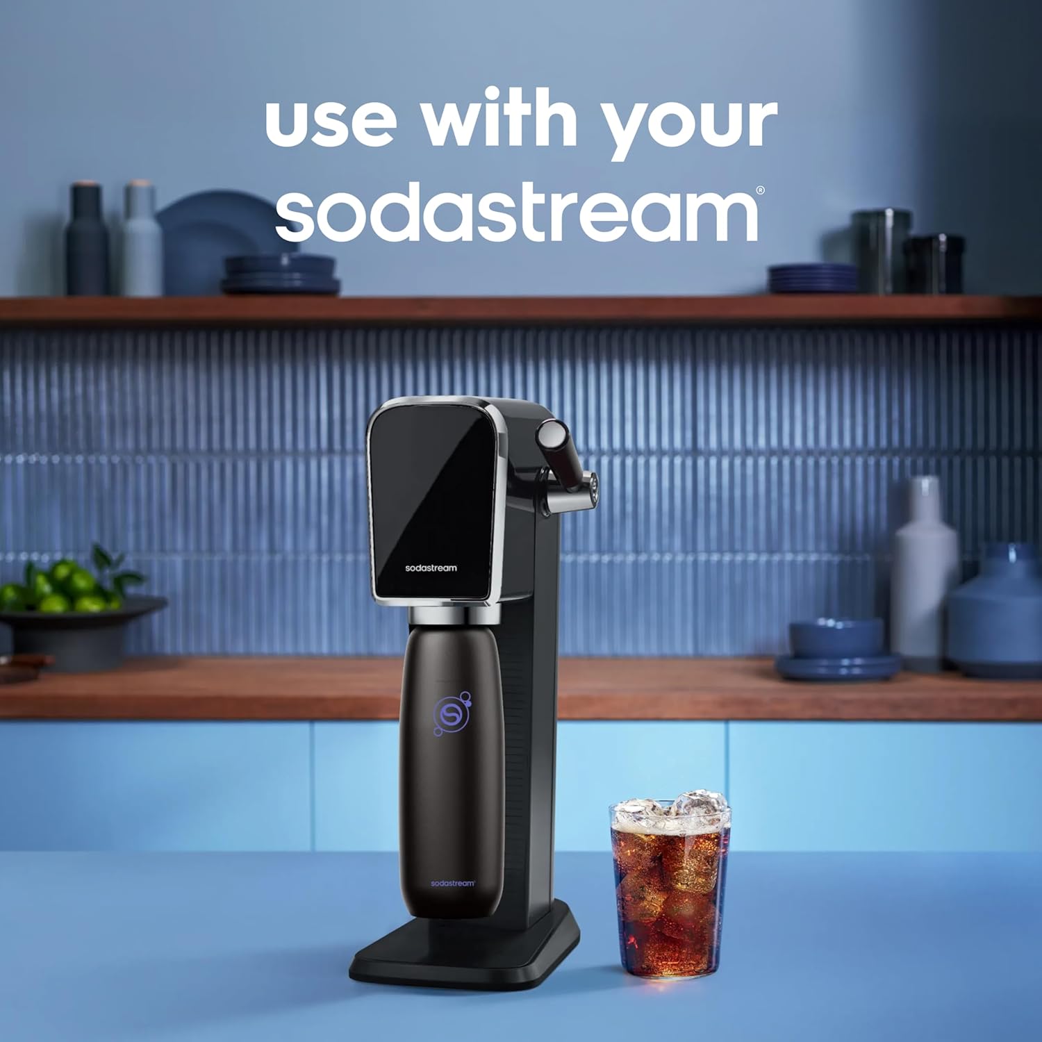 sodastream Fizz & Go Cool - All Metal Bottle (Black) Carbonating Bottle Capacity, 0.9L