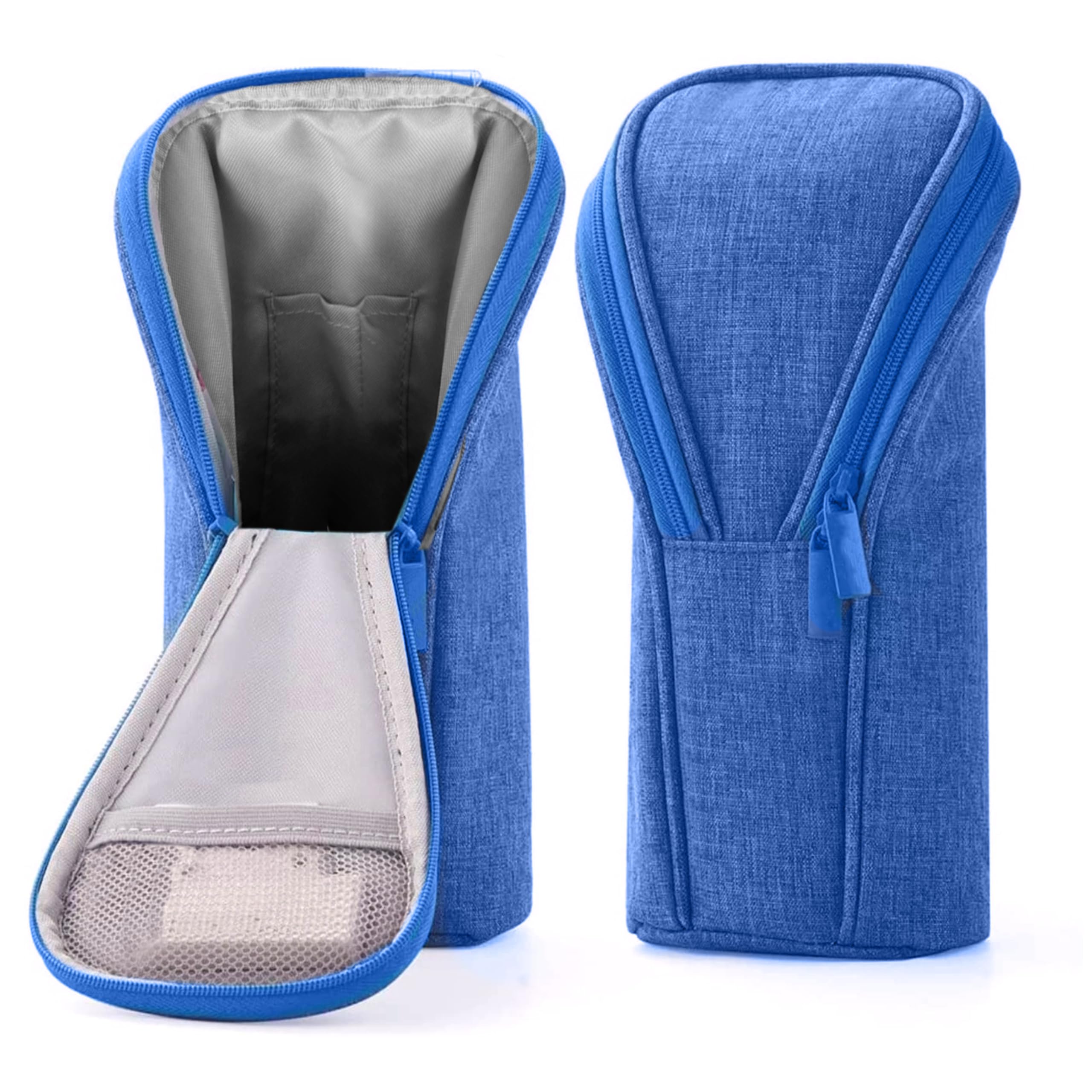 Storite Standing Up Pencil Case Stationery Items for Girls and Boys Canvas Bags Pen Pencil Pouch Case for School College & Office,Cute Stationery Box Organizer for Daily Use,Gifts for Kids, Blue