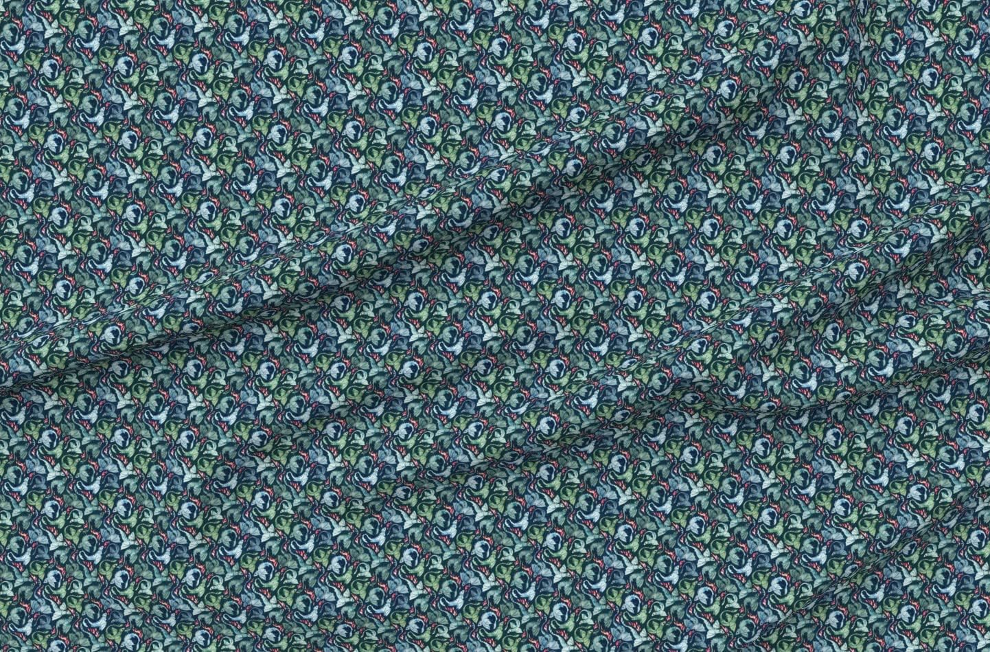 Spoonflower Fabric - Dragon Fire Dark Blue Green Super Small Navy Fantasy Watercolor Printed on Minky Fabric by The Yard - Sewing Baby Blankets Quilt Backing Plush