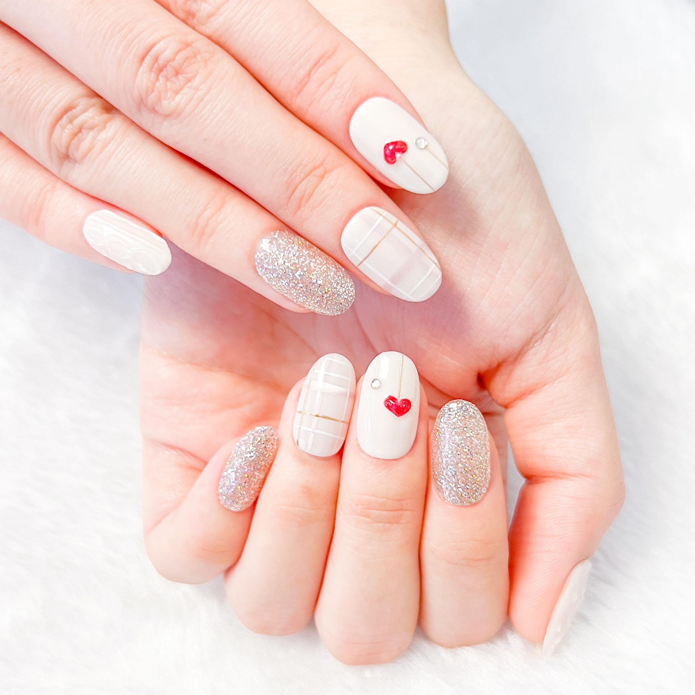 Amazon | SoraraBeauty ネイルチップ 100%ハンドメイド 貼るだけネイル