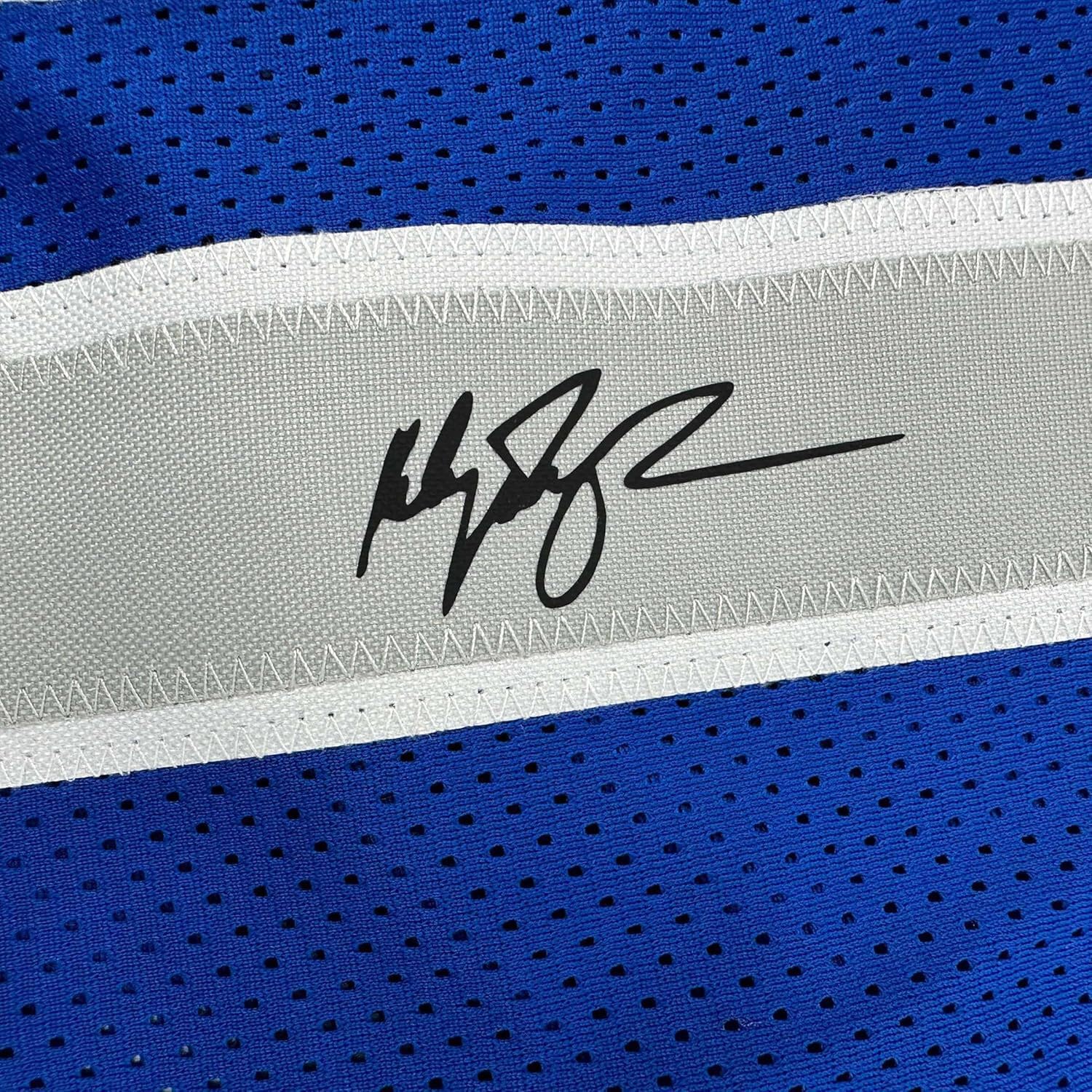 Framed Facsimile Autographed Klay Thompson 35x39 Dallas Blue