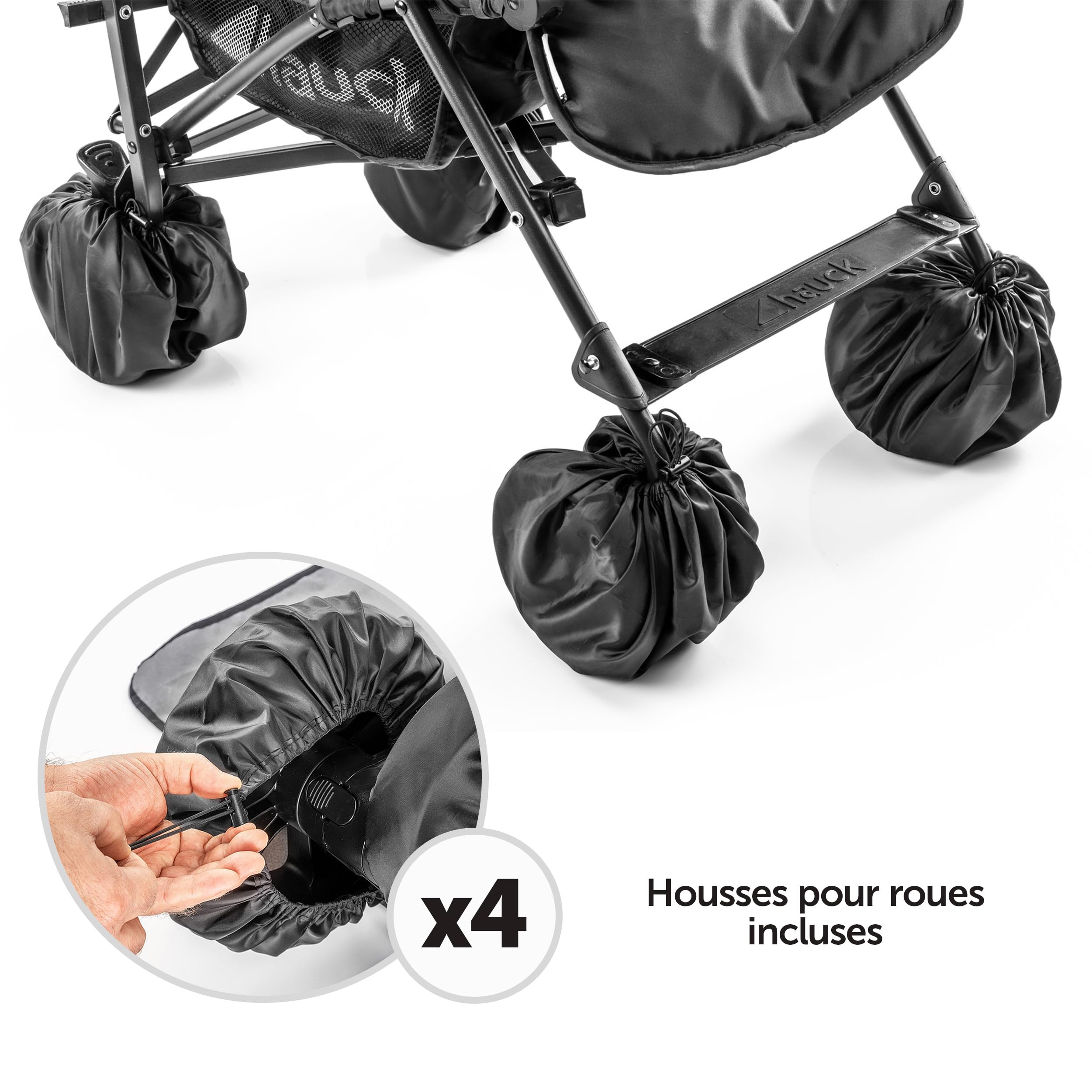 Zamboo Sac Transport Poussette, Aussi Rangement pour Siege Auto et Cosy Bebe, Idéal pour Voyage en Avion ou Voiture, Inclus Housses Protection Roues - Gris