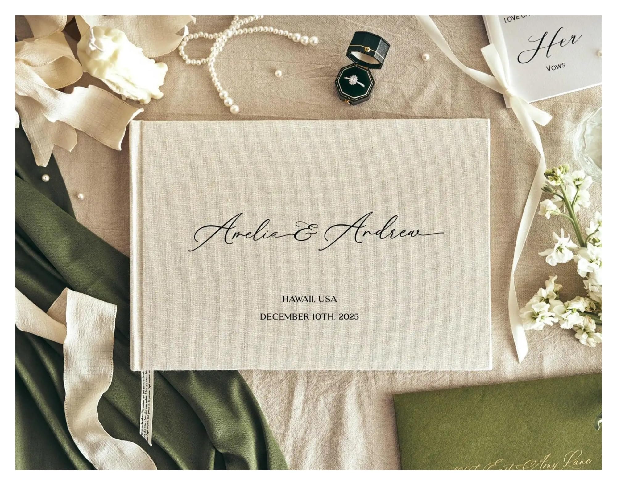Libro Firmas Boda Libro de visitas Boda con Funda Lino