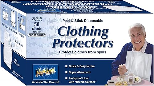 Miniatura 2 de EasyComforts protectores de ropa desechables - Set de 50., talla única Se ajusta a todos, Blanco frost