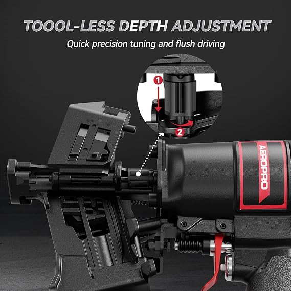 AeroPro CN45N Pneumatic Roofing Nailer Professional Heavy-Duty Roofing Nail Gun for 15 Degree 3/41-3/4 Coil Nails on Asphalt Shingles