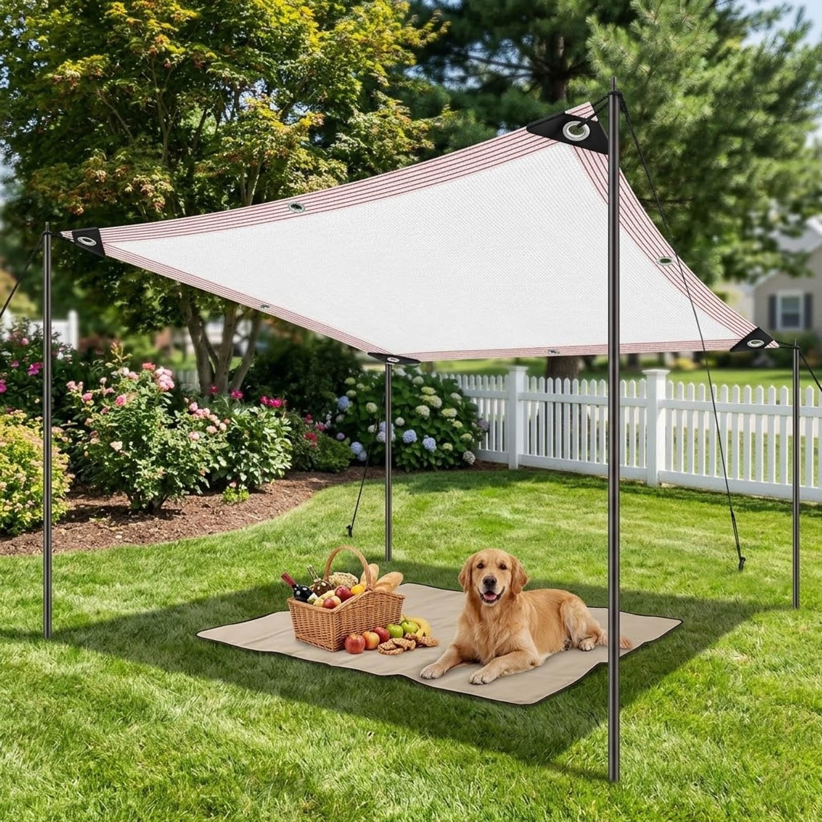 Heavy Du UV Resint Mesh Tarp 9,8 x 15,8 m - Rete traspirante da giardino e patio con occhielli - Perfetto per recinzioni, spazi esterni e protezione delle piante