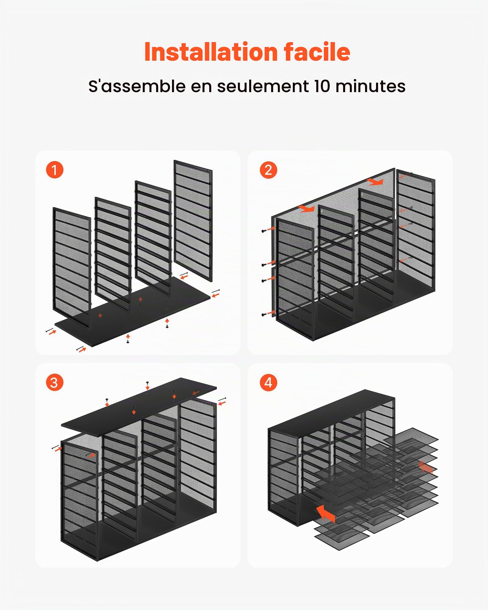 VEVOR Organisateur de Bureau, Trieur à 27 Cases avec Panneaux de Grillage Métallique Amovibles, pour Fichiers Documents Magazines École, Casier à Courrier avec Comptoir en Bois, Classeur de Table Noir