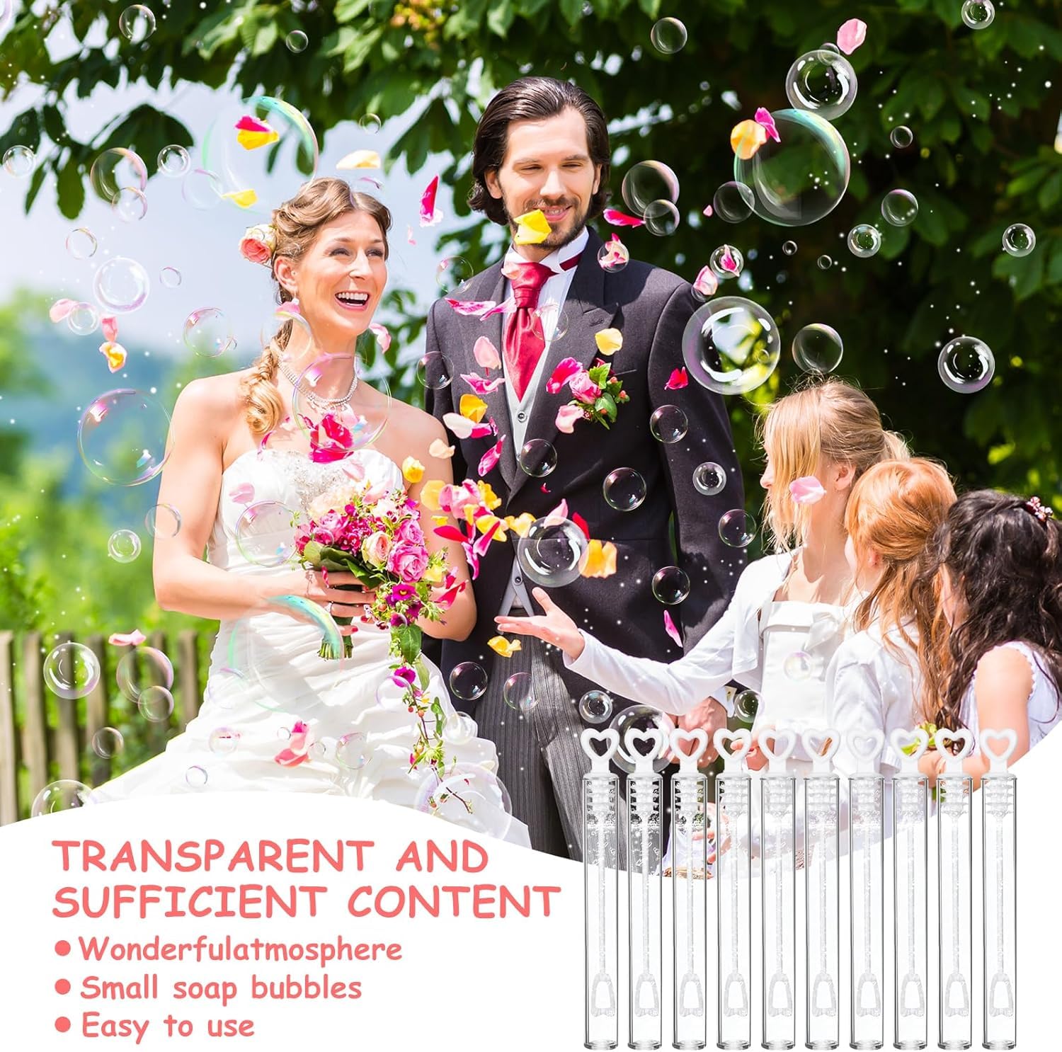 60 Pompas de Jabón para Bodas,Blanco Mini Varitas de Burbujas,Pomperos Boda con Asa en Forma de Corazón,Decoración Burbujas para Bodas,Bautizos,Cumpleaños,San Valentín,Fiesta