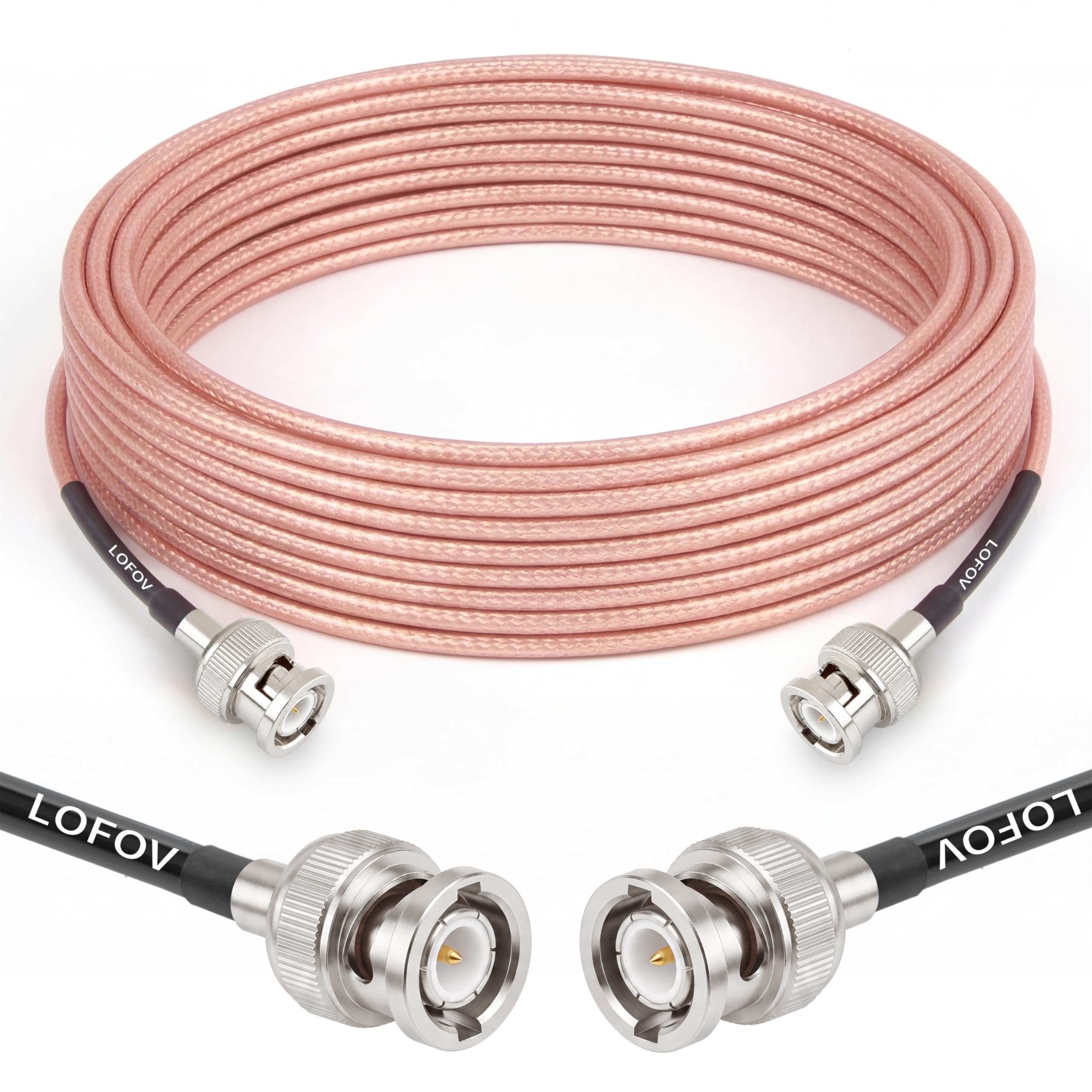 Cavo BNC maschio a maschio, cavo BNC da 50 Ohm per radio prosciutto, analizzatore di rete, modem, oscilloscopio, generatore di segnale, attenuatore, ecc.
