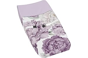 Sweet Jojo Designs Lavender Purple Boho Shabby Chic Floral Girl Baby Changing Pad Cover