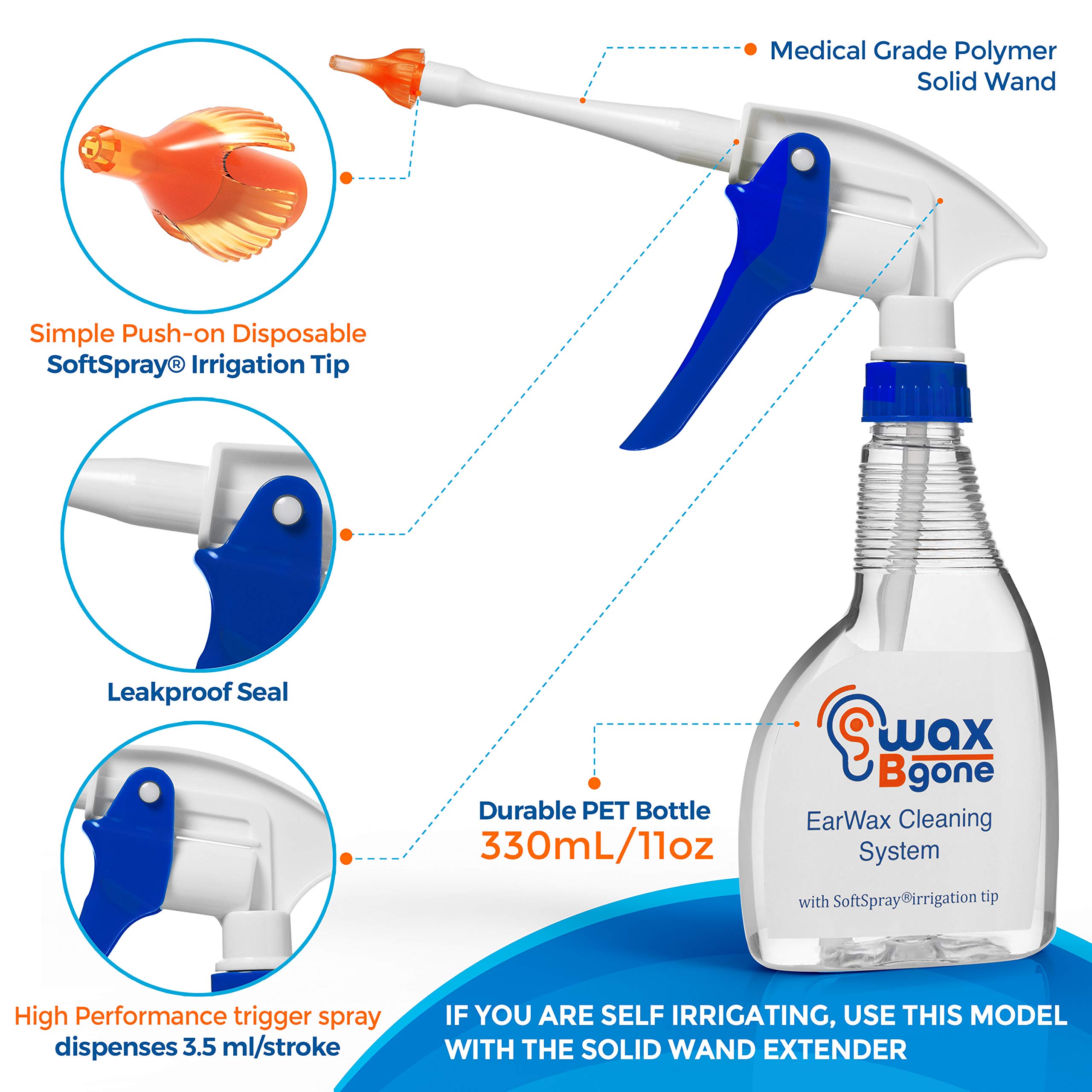 WaxBgone Ear Wax Removal Kit Complete Spray Bottle Ear Cleaning Kit