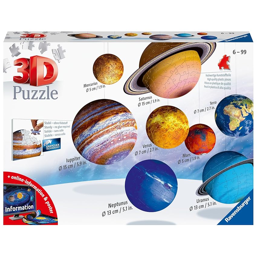 Immagine del prodotto Ravensburger - Puzzle 3D, Sistema Planetario, Età Consigliata 6+, 540 Pezzi
