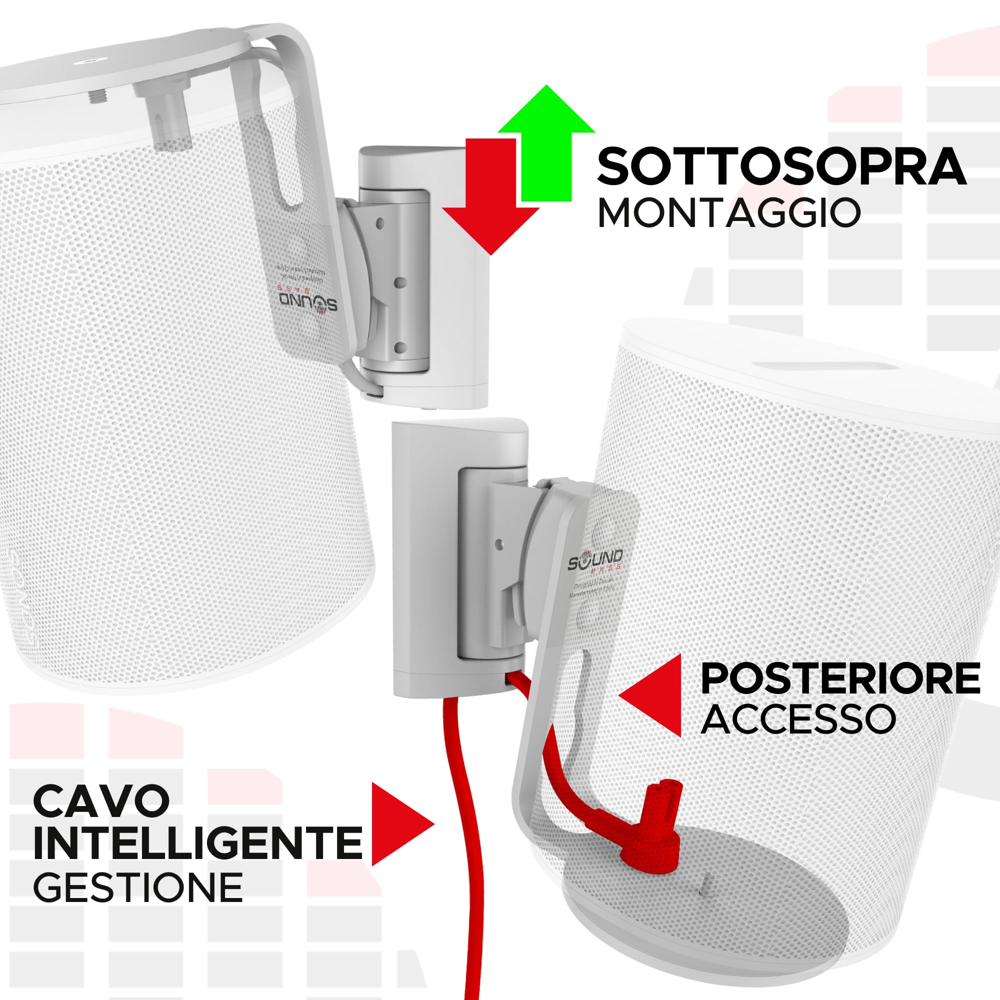 Supporto da Parete ERA 100 Inclinabile Girevole Bianco per Sonos ERA 100 & ERA 100 SL
