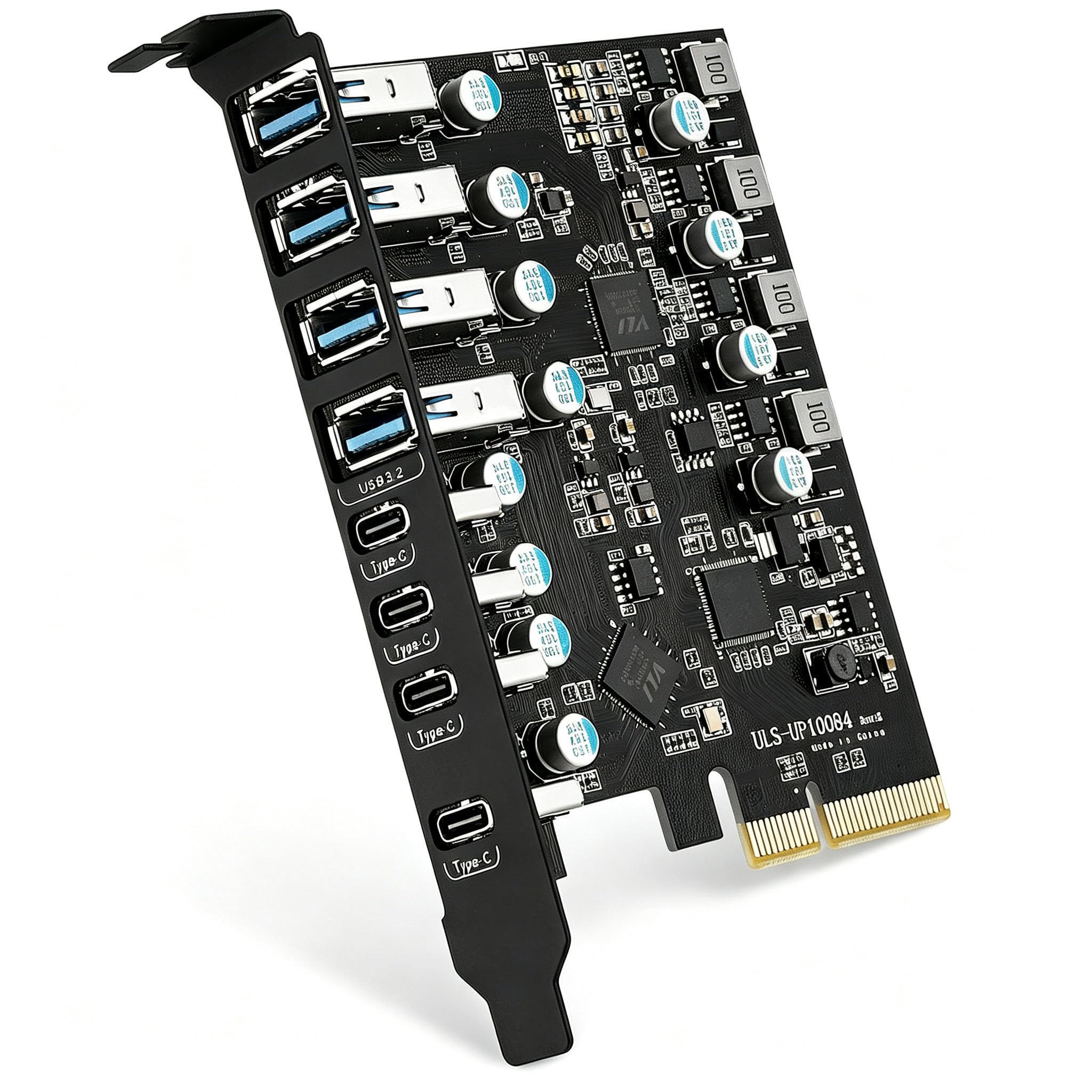 Karta USB 3.2 PCIE 8 portów, PCIE 3.2 gen2 x 1 karta 10 Gb/s, karta rozszerzeń PCI Express, wewnętrzny koncentrator USB, konwerter do komputera stacjonarnego z systemem Windows 7/8/10 Linux