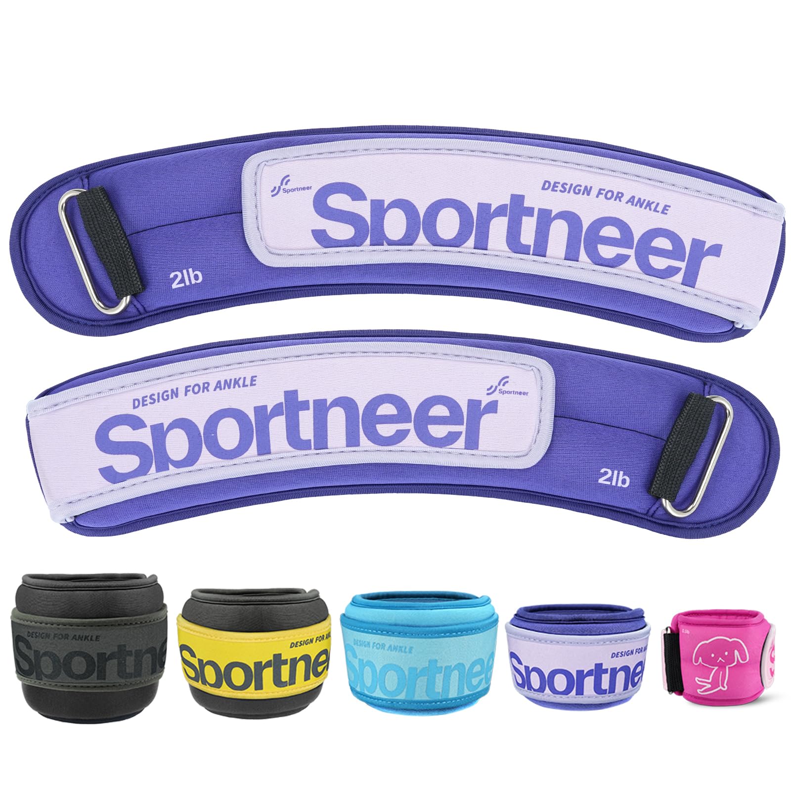 Sportneer Gewichtsmanschetten, Gewichtsmanschetten Fuß, 2 * 0,23kg/2 * 0,45kg/2 * 0,9kg/ 2 * 1,36kg /2 * 2,27kg Armgewichte Handgelenkgewichte Set, Laufgewichte für Hand- und Fußgelenke