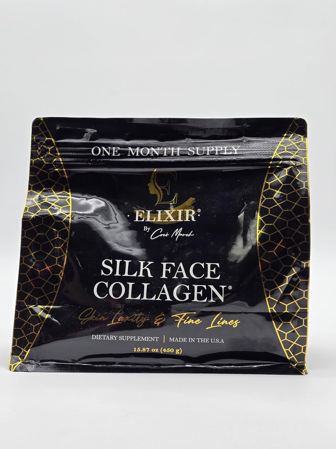 Silk Face Collagen - Collagen Peptides Powder for Women, Face and Neck 14g Protein | Ultra Low Molecular Weight Collagen – for Skin, Hair, Nail, Joint & Gut Health, 15.87 oz (450g) Cocó March
