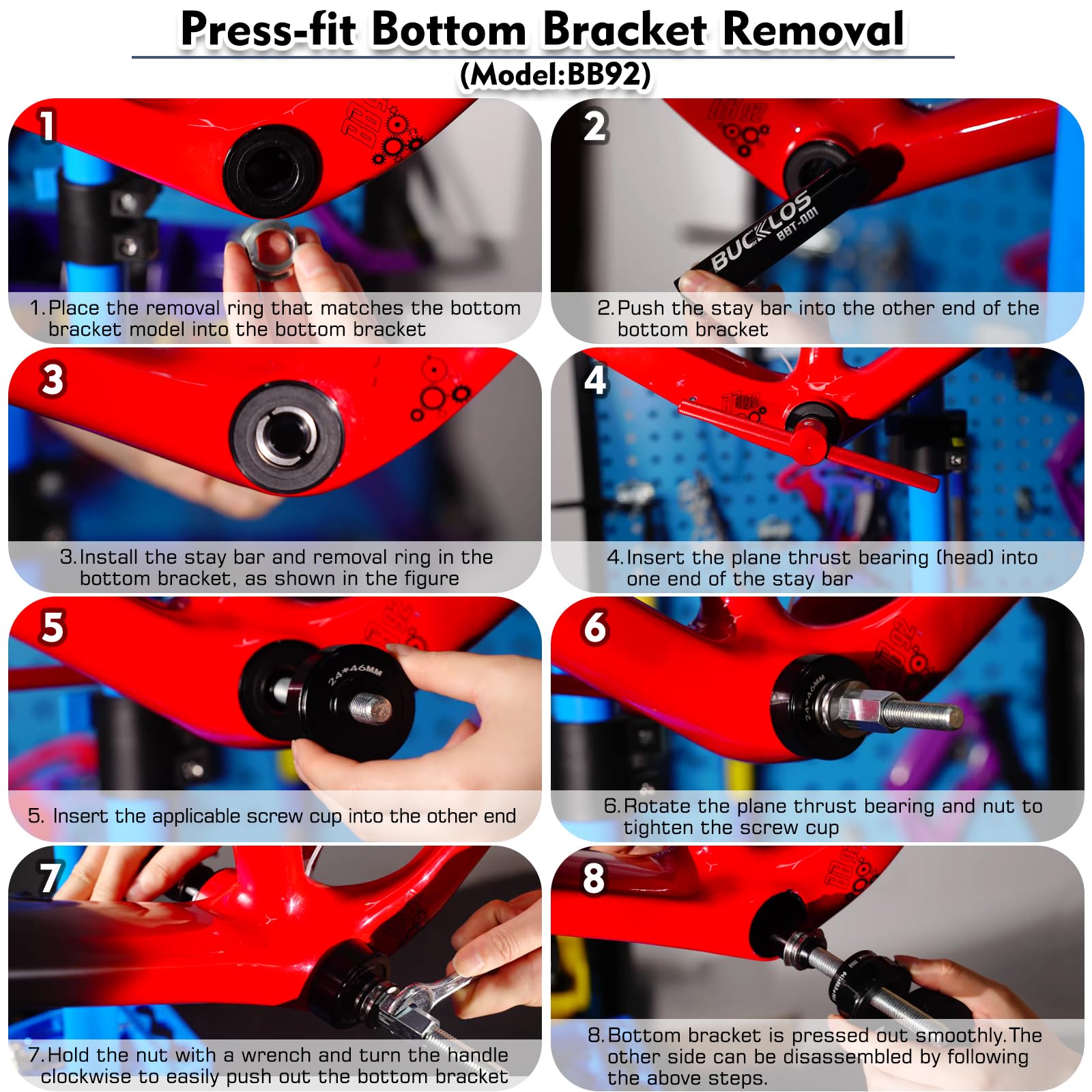 HOUSON Llave BB Para Bicicleta, Llave De Pedalier De Bicicleta, Herramienta De Reparación De Soporte Inferior