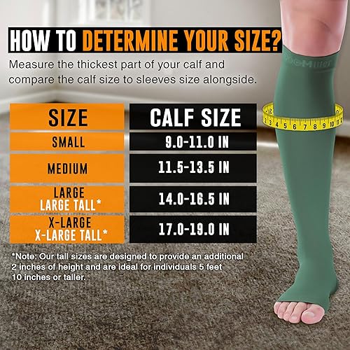 Miniatura 3 de Doc Miller Calcetines de compresión de punta abierta para hombres y mujeres, 15-20 mmHg, recuperación de pantorrillas, grado médico, calcetines