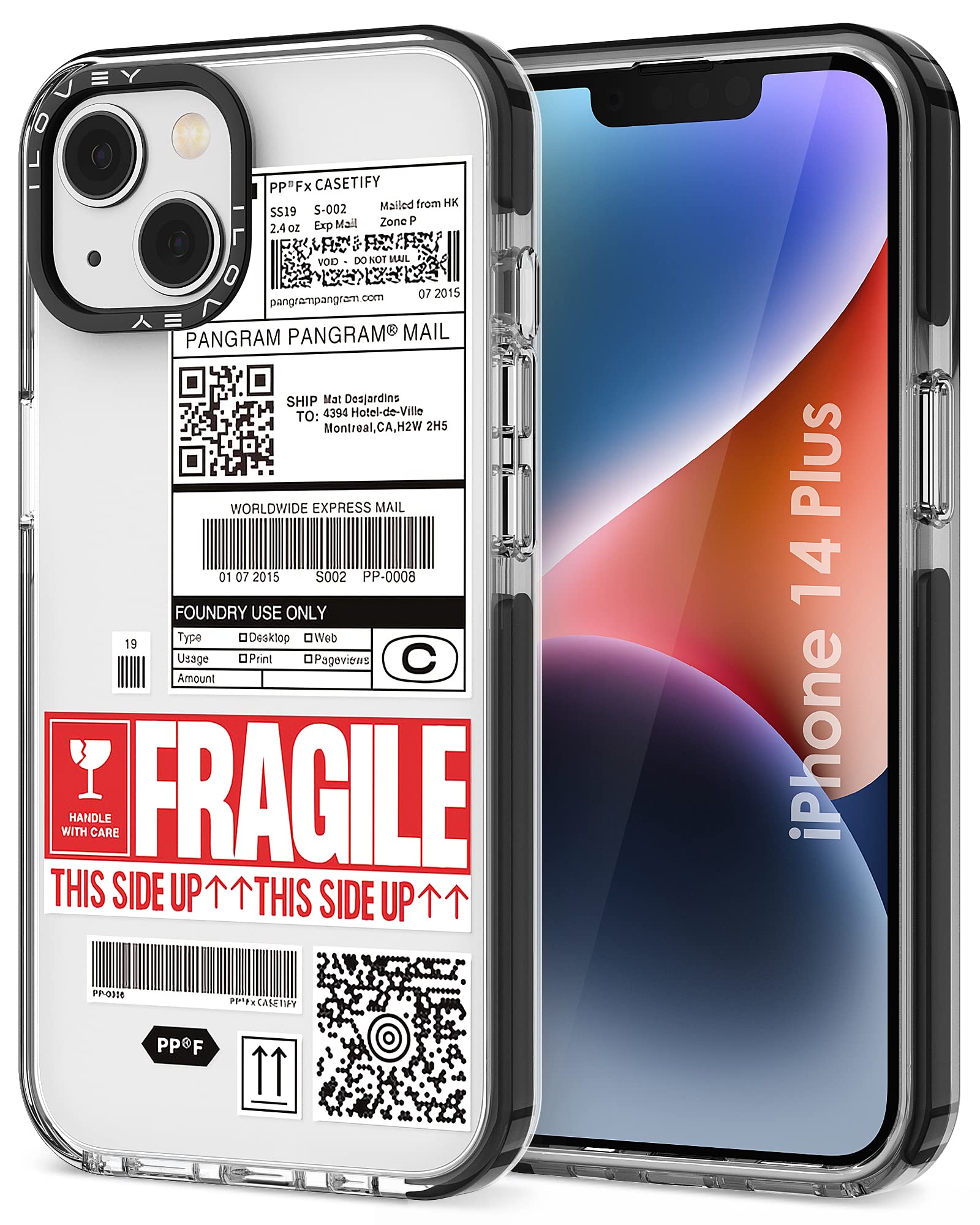 ILOVEY Compatible with iPhone 14 Plus Case, Slim Fit Crystal Clear Cover with Fashion Pattern Designs for Girls Women, Durable Protective Phone Case for iPhone 14 Plus 6.7" - Barcode