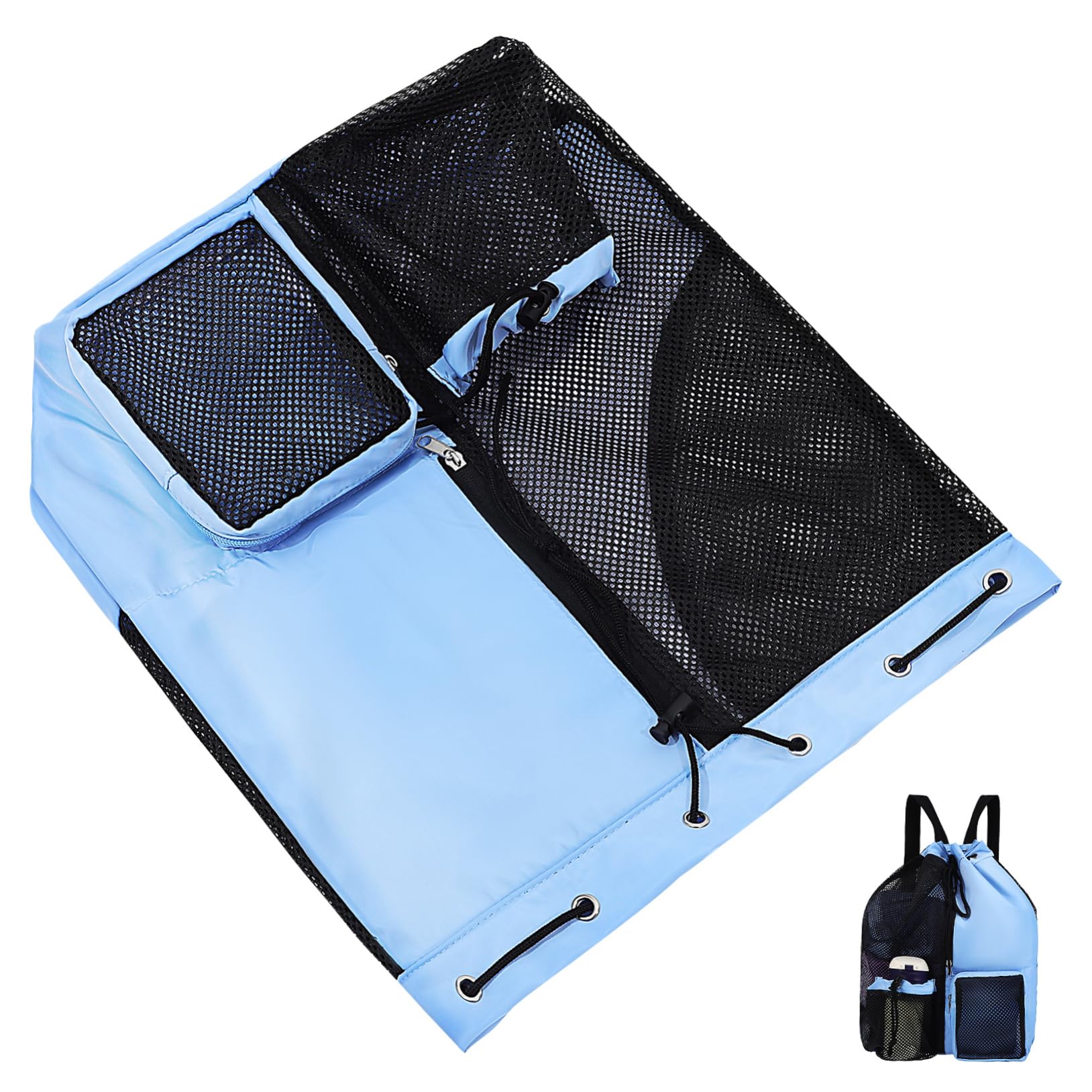 BCOATH Nylon Polyester Mesh Swim Bag Large Capacity for Swim Gear Drawstring Backpack Waterproof for Men/women/adults