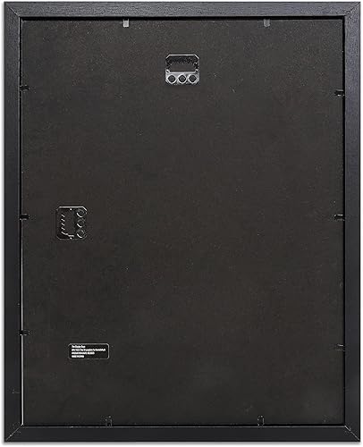 Miniatura 7 de Juego de 2 marcos de fotos de madera negra de 11 x 14 pulgadas con paspartú para fotos de 8 x 10 pulgadas, vidrio Plexi, para colgar en la pared