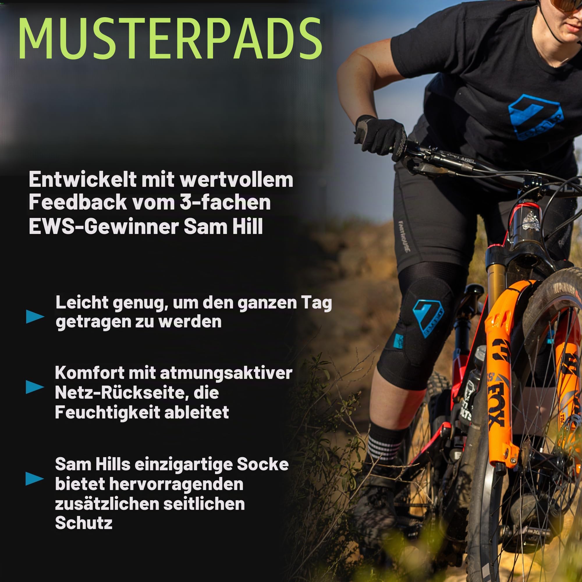 Seven iDP 7iDP Sam Hill Knieschoner - Premium MTB Knieschoner für Downhill, Enduro und All-Mountain, entwickelt für maximalen Schutz.