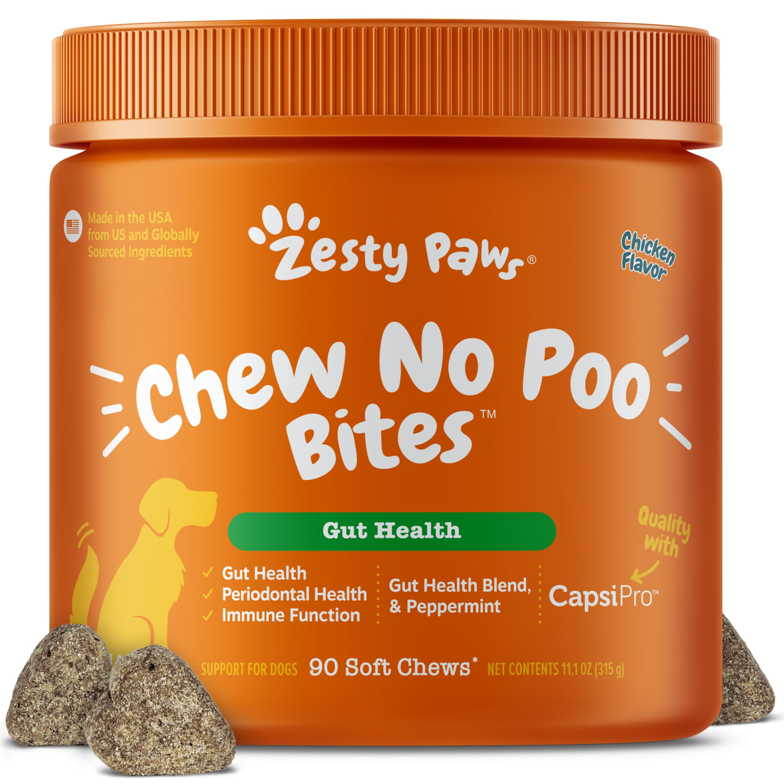 Zesty Paws Chew No Poo Bites for Dogs