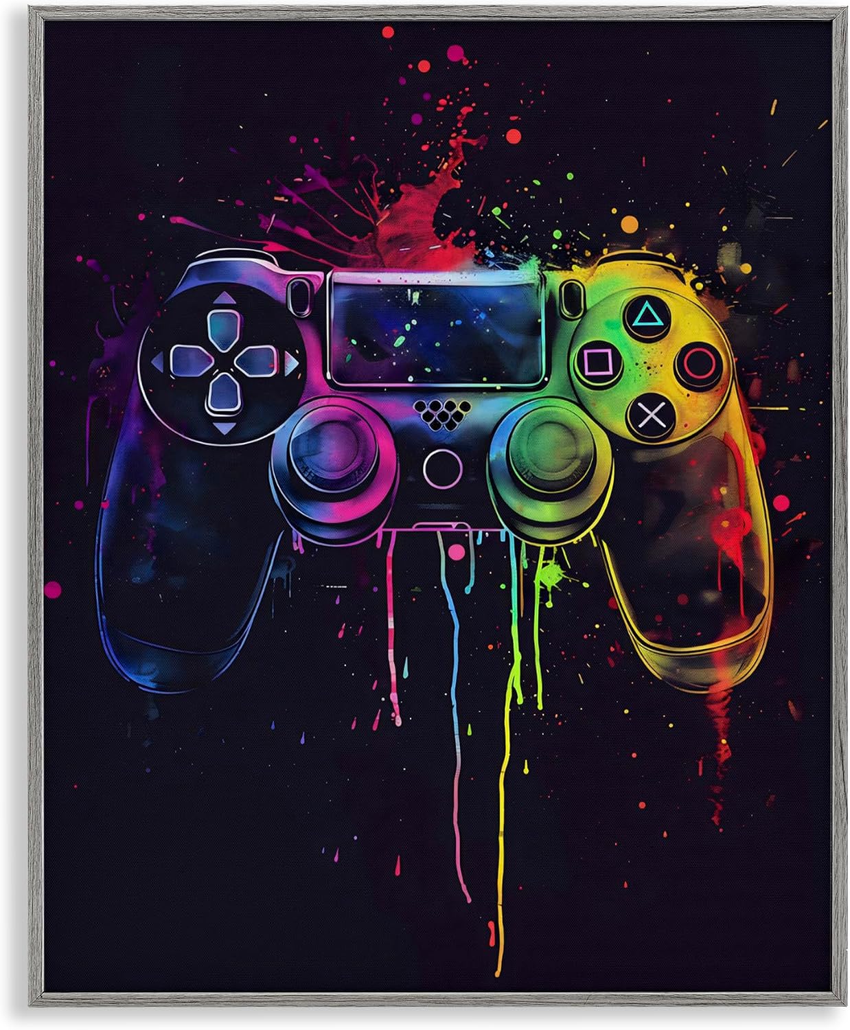 Rainbow Glow Gaming Controller, 11 x 14 Inch Framed Giclée Print