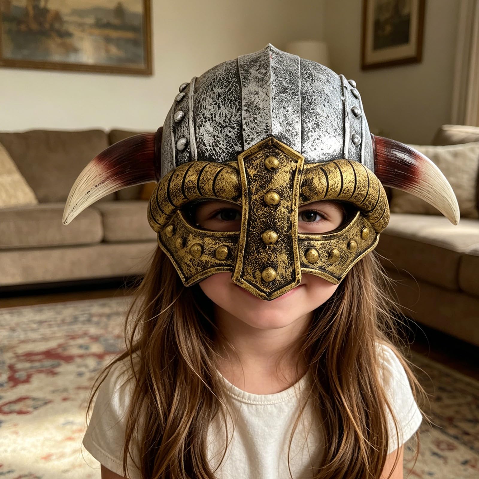 Cappello vichingo con corna di toro per bambini, decorazione per elmo da cavaliere medievale, cappello da guerriero medievale per giochi di ruolo e foto di scena.