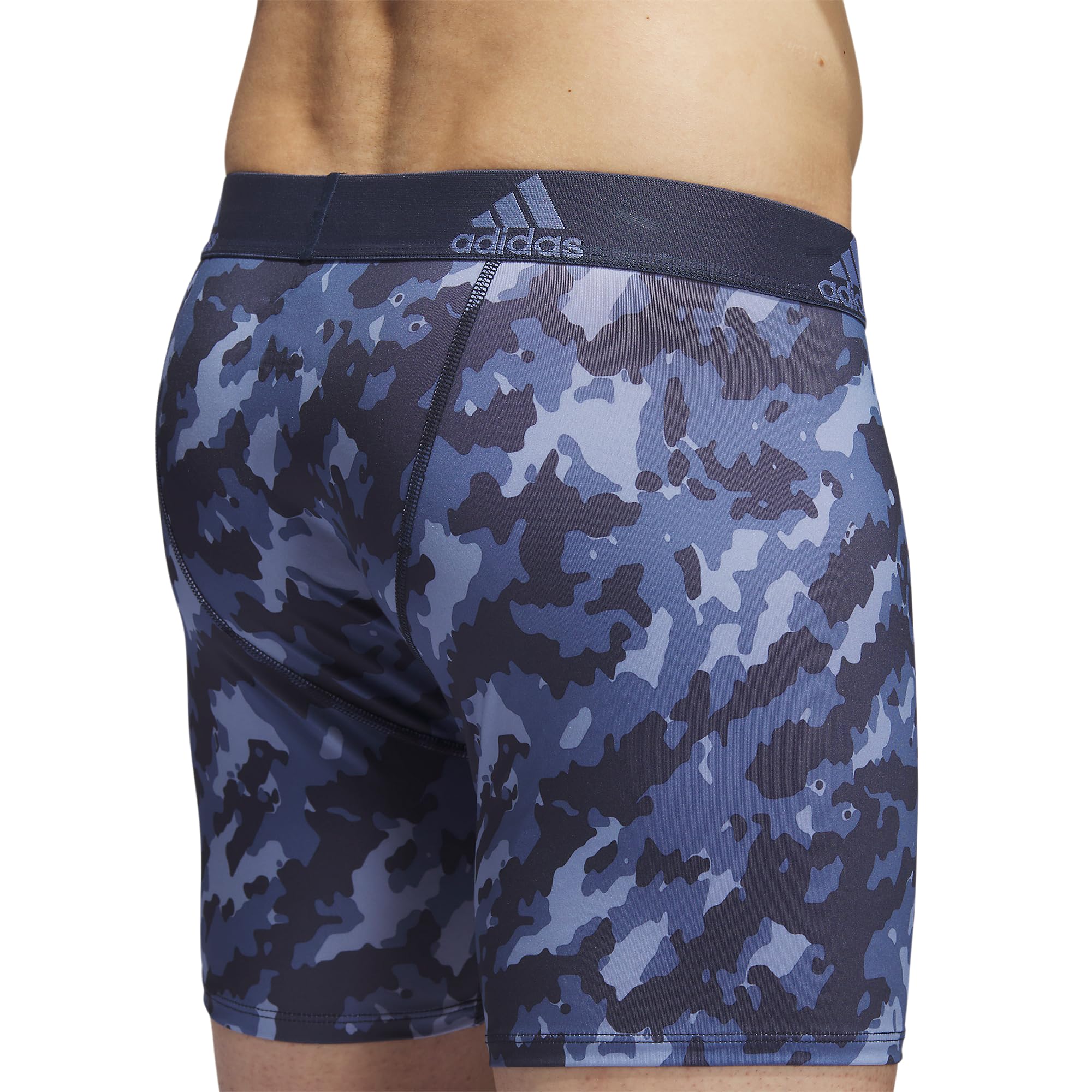Adidas Men's Performance Boxer Brief Underwear (1 Pack), Elements Camo Shadow Navy-Crew Blue/Shadow Navy/Chalk Blue, XX-Large