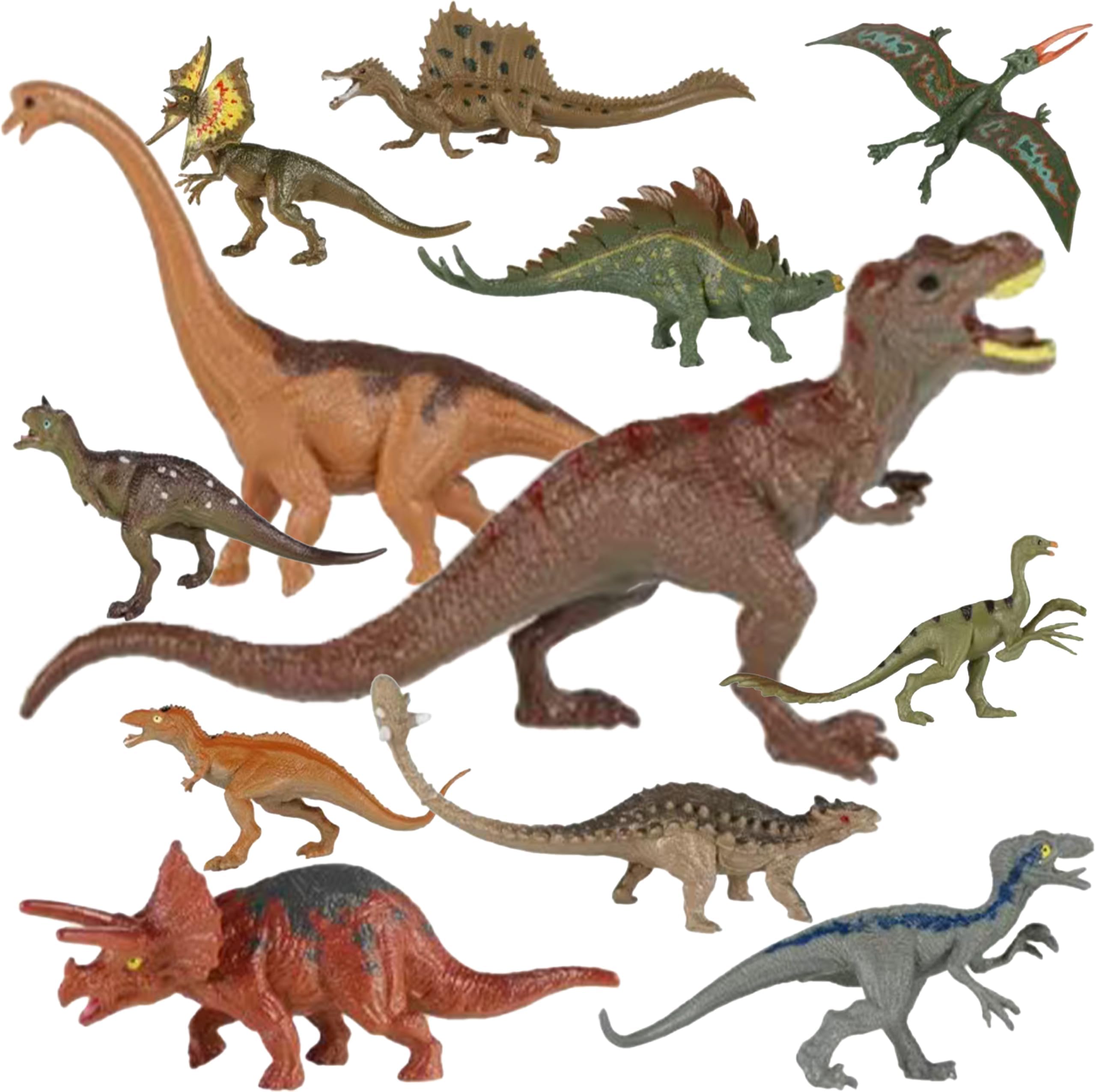 VIVESOL PUEBLOMART Dinosaurios Juguetes para Niños Set 12 Piezas, Figuras Realistas De Dinosaurios, Juguetes Educativos, Regalo para Niño 2 3 4 5 Años, Jurassic World