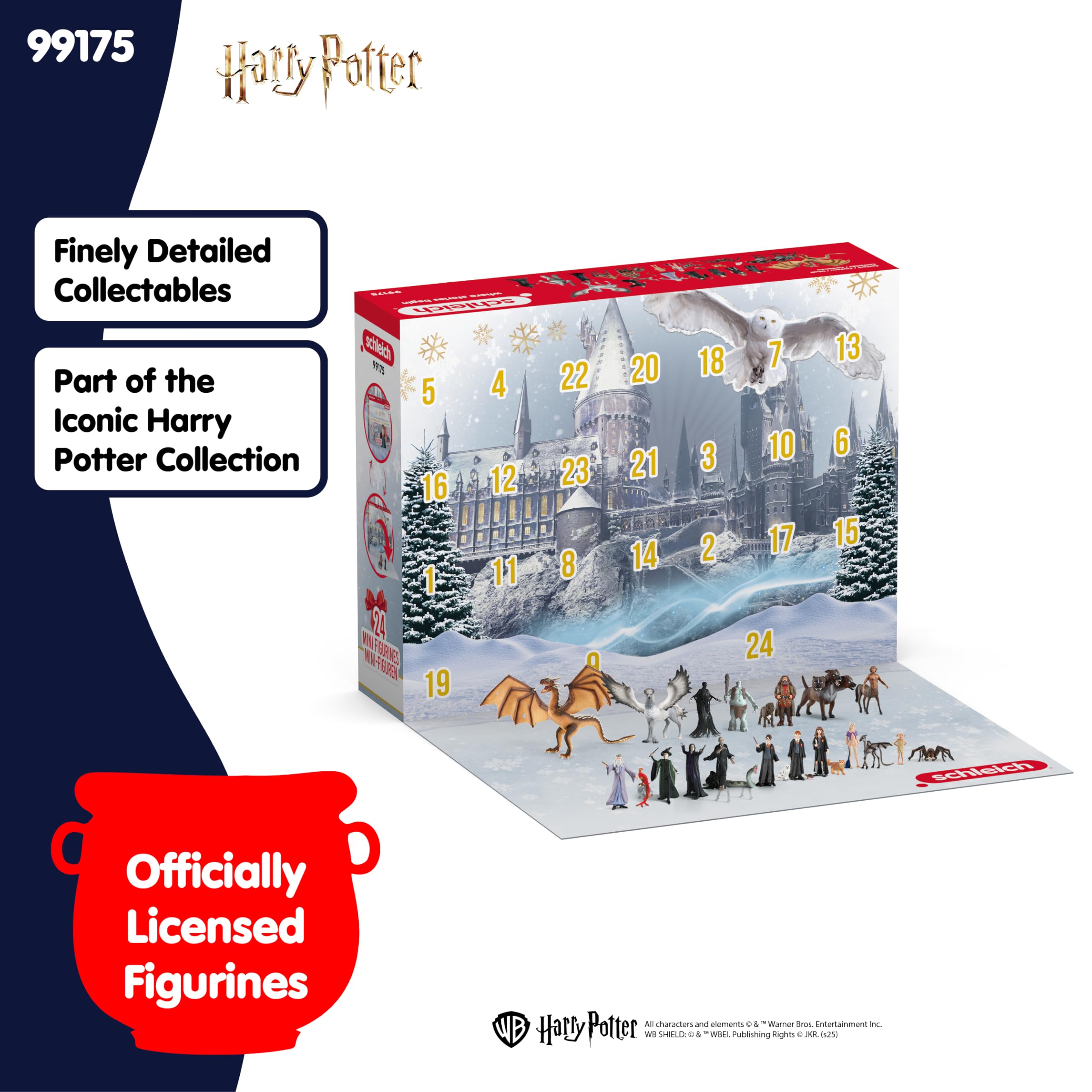schleich HARRY POTTER calendario dell’Avvento 2025 – 99175 | personaggi da collezione e da gioco realistici | idea regalo per bambini dai 6 anni e fan | calendario natalizio con 24 sorprese