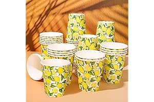 Whaline 50Pcs Watercolor Lemon Paper Cups