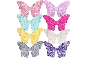 Yazon Baby Girls Glitter Hair Bows Clips Sparkly Butterfly Hair Accessories for Girls