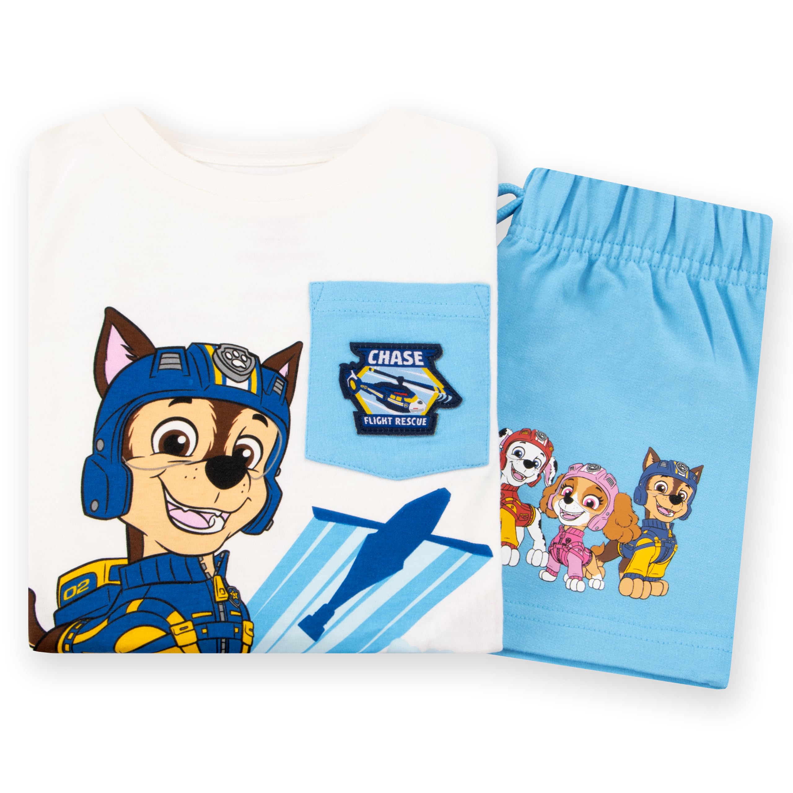 Paw Patrol Abbigliamento Bambino Maglietta Ragazzo Chase | Pantaloncini Ragazzo Chase | Set T Shirt Bambino Cotone