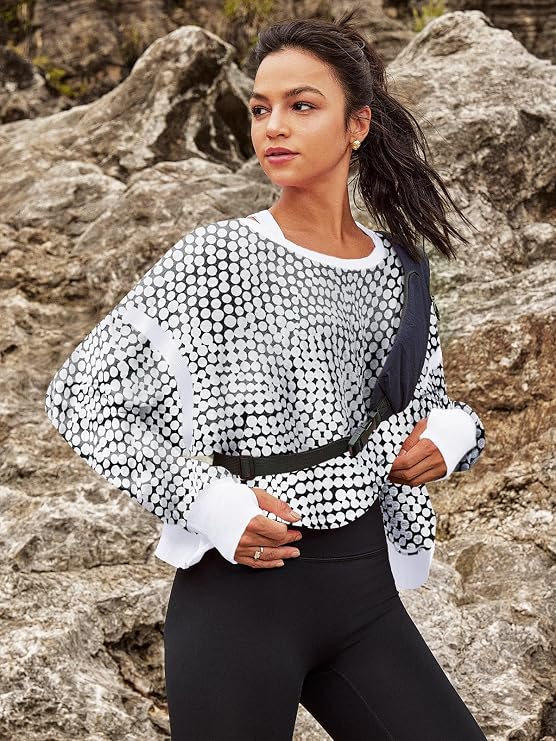 Panadila Womens Open Back Workout Tops Long Sleeve Shirts